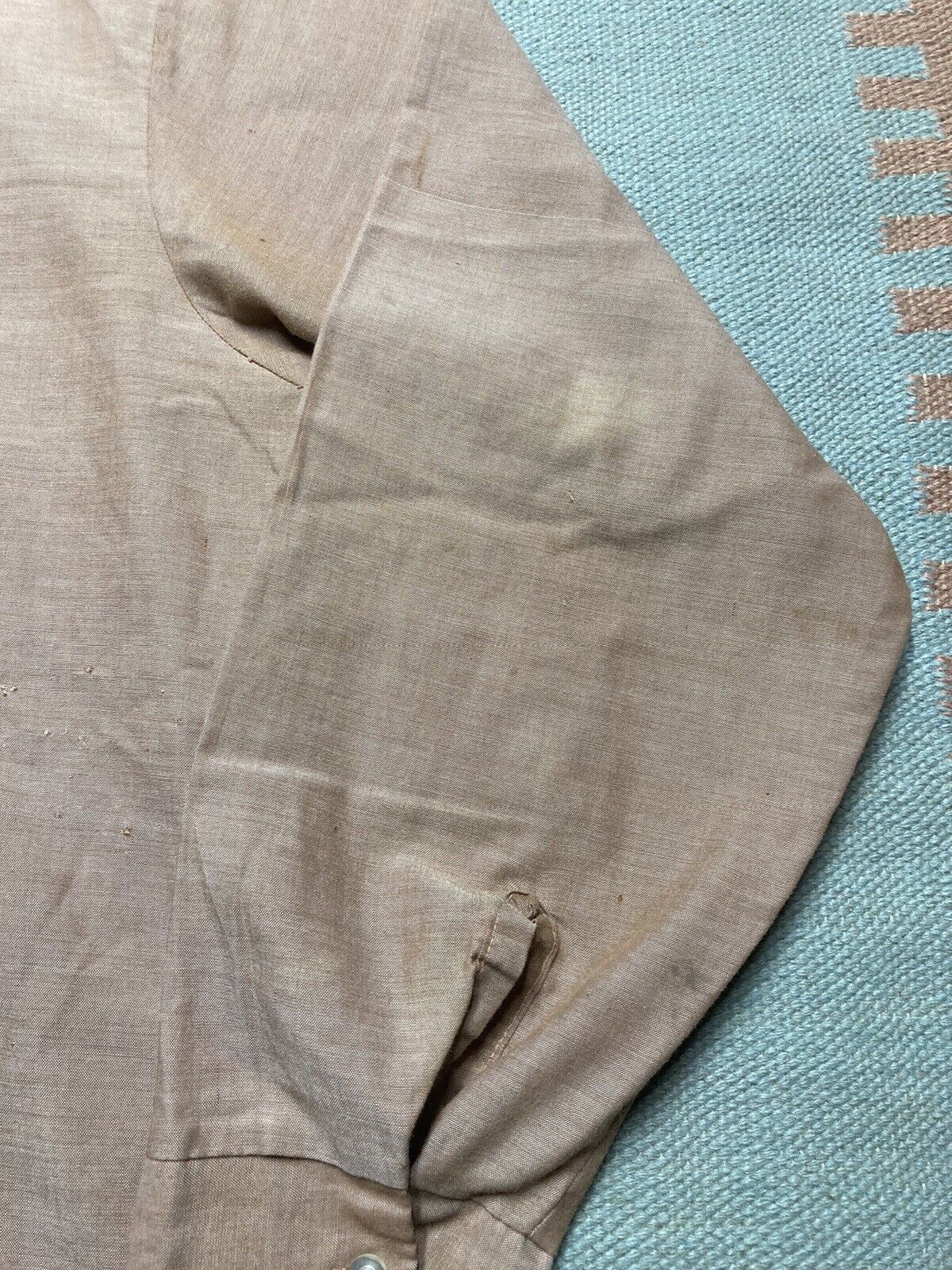 Vintage 70s button shirt Kmart dagger collar lightweight tan large Size US L / EU 52-54 / 3 - 4 Thumbnail