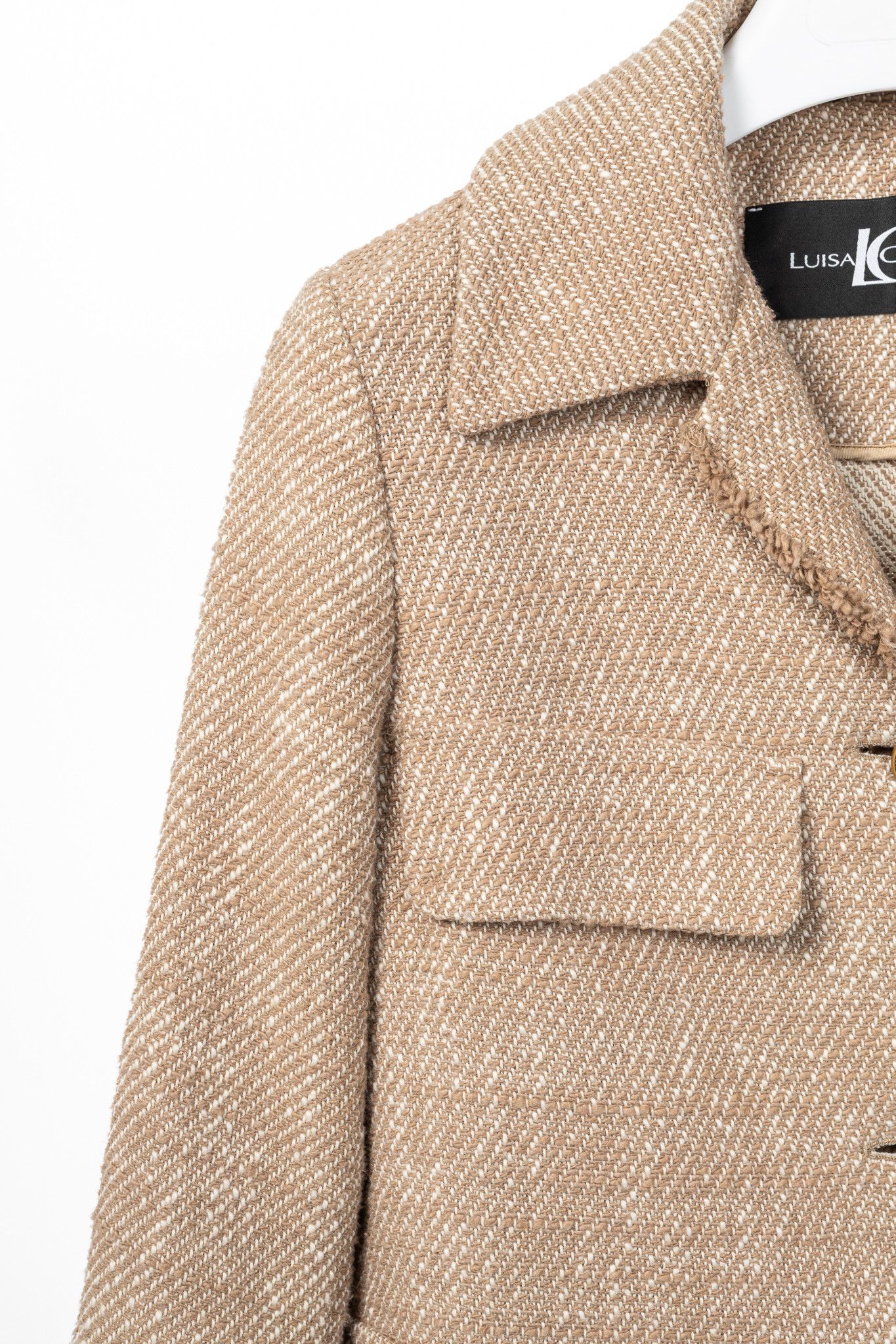 Luisa Cerano Luisa Cerano Brown Cotton Knit-Tweed Fringed Field Jacket Size M / US 6-8 / IT 42-44 - 5 Thumbnail