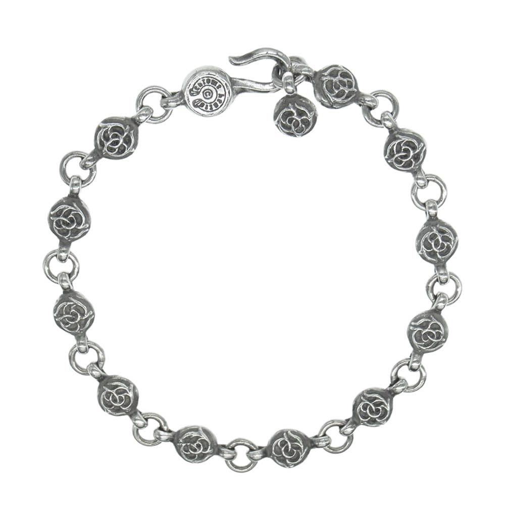 image of Chrome Hearts Floral Ball Bracelet in Silver, Men's