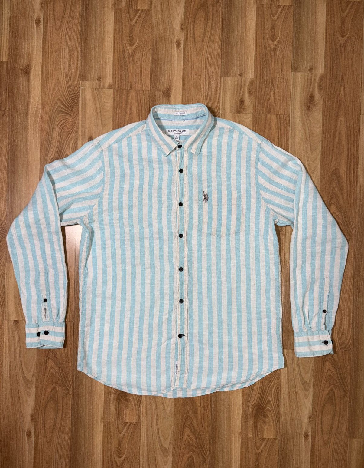 Polo Ralph Lauren U.S.P.A Striped Linen Blend Shirt Tailored Fit Size US XS / EU 42 / 0 - 1 Thumbnail