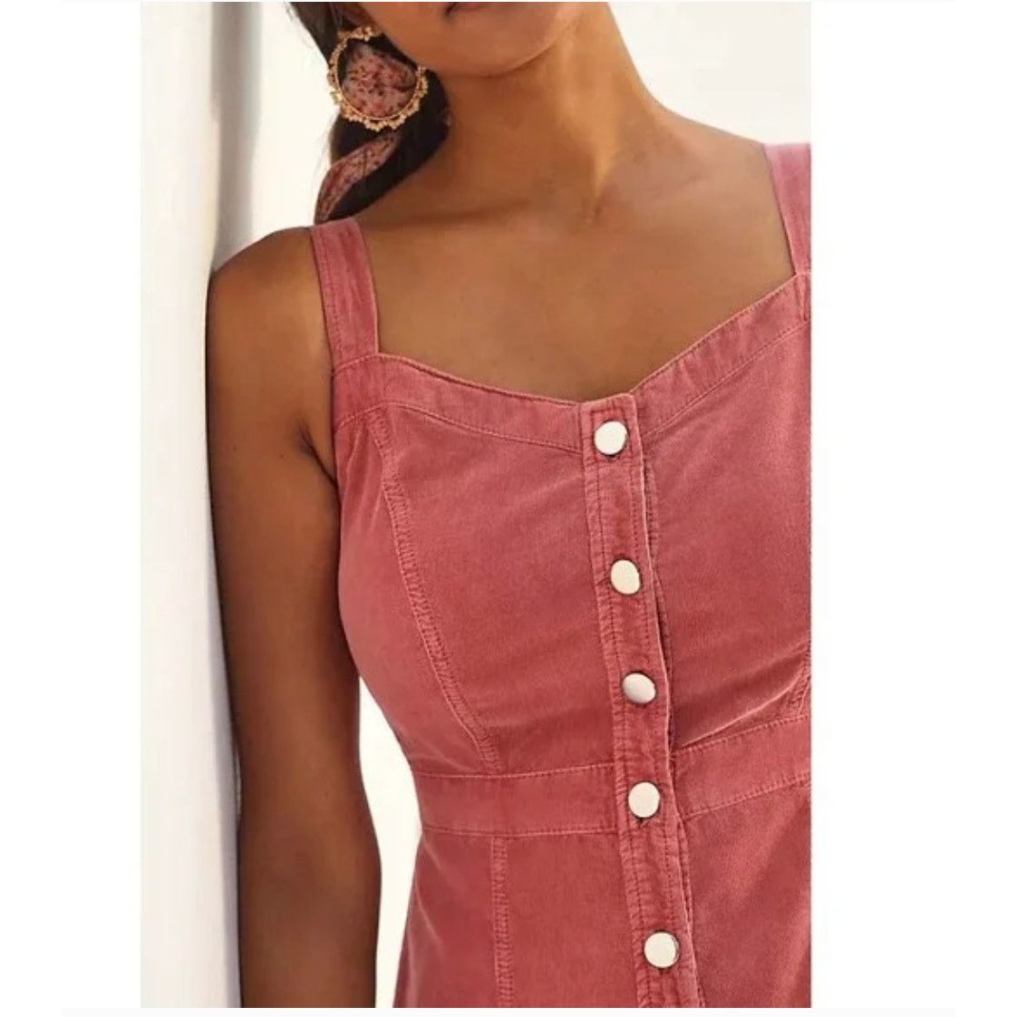 Anthropologie Pilcro Tiered Corduroy Midi Dress Size 2 NWT