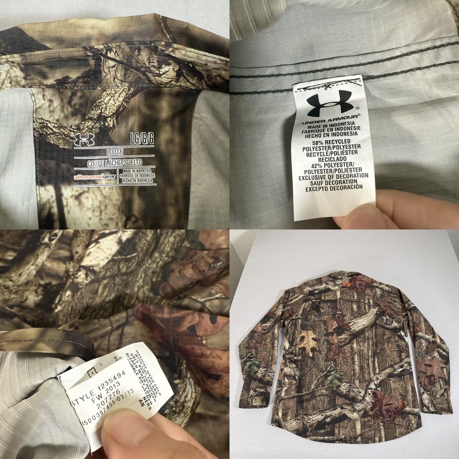 Under Armour Under Armour Shirt Mens Large Brown Break Up Infinity Camo Button Up Hunting Size US L / EU 52-54 / 3 - 8 Thumbnail