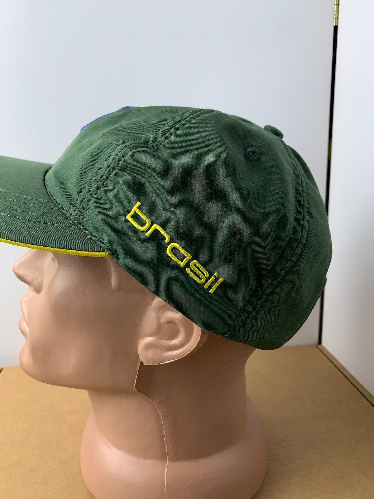 Nike × Vintage Vintage Nike Brazil soccer cap logo khaki rare Size ONE SIZE - 2 Thumbnail