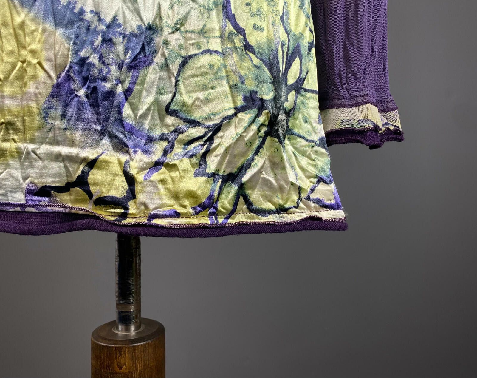 Designer Elisa Cavaletti Multicolor Floral Mesh Tunic Dress Size L Size L / US 10 / IT 46 - 7 Thumbnail