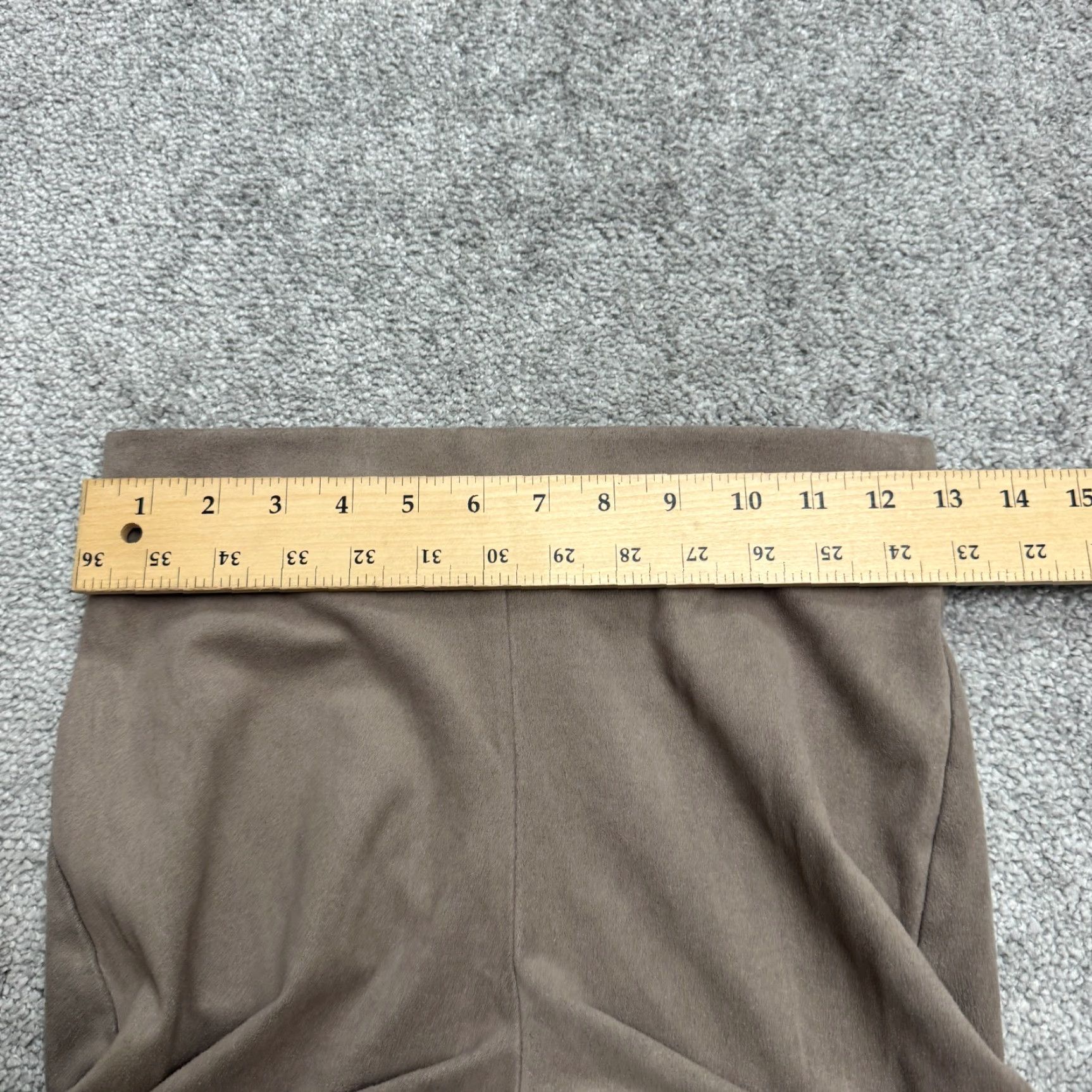 Wolford Wolford Estella Faux Suede Leggings Womens 38 US 6 Taupe Gray Velour Stretch Size 28" / US 6 / IT 42 - 7 Thumbnail