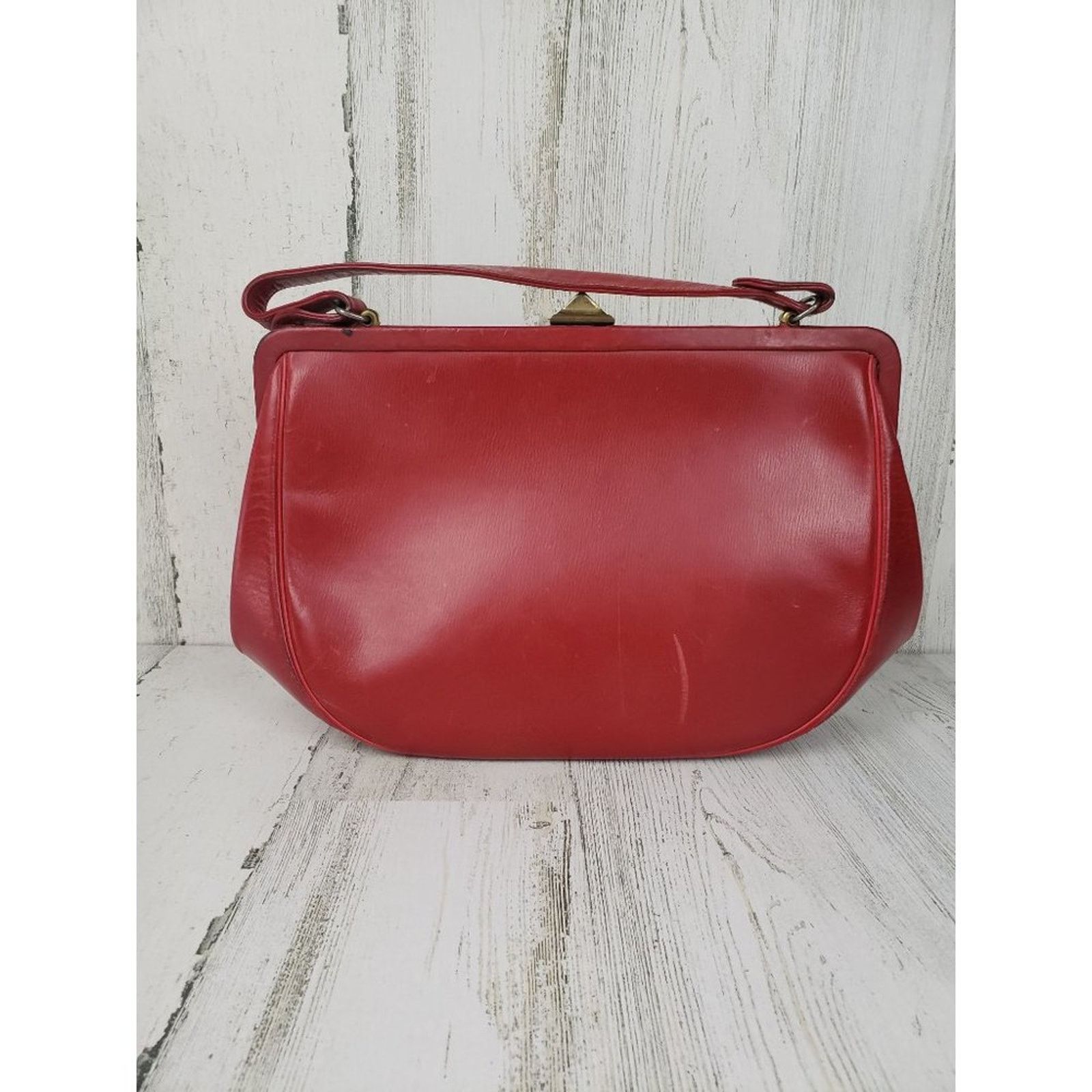 Other Solid Red Mini Clasped Handbag Women's Small Purse Size ONE SIZE - 2 Thumbnail