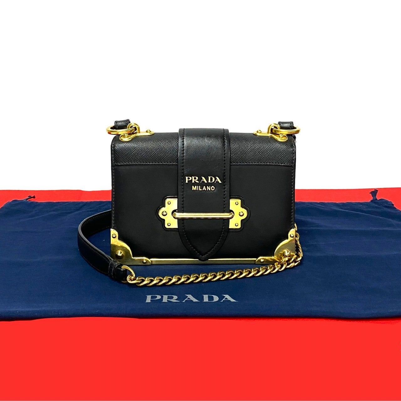 Prada Prada Shoulder Bag Black Leather Size ONE SIZE - 1 Thumbnail