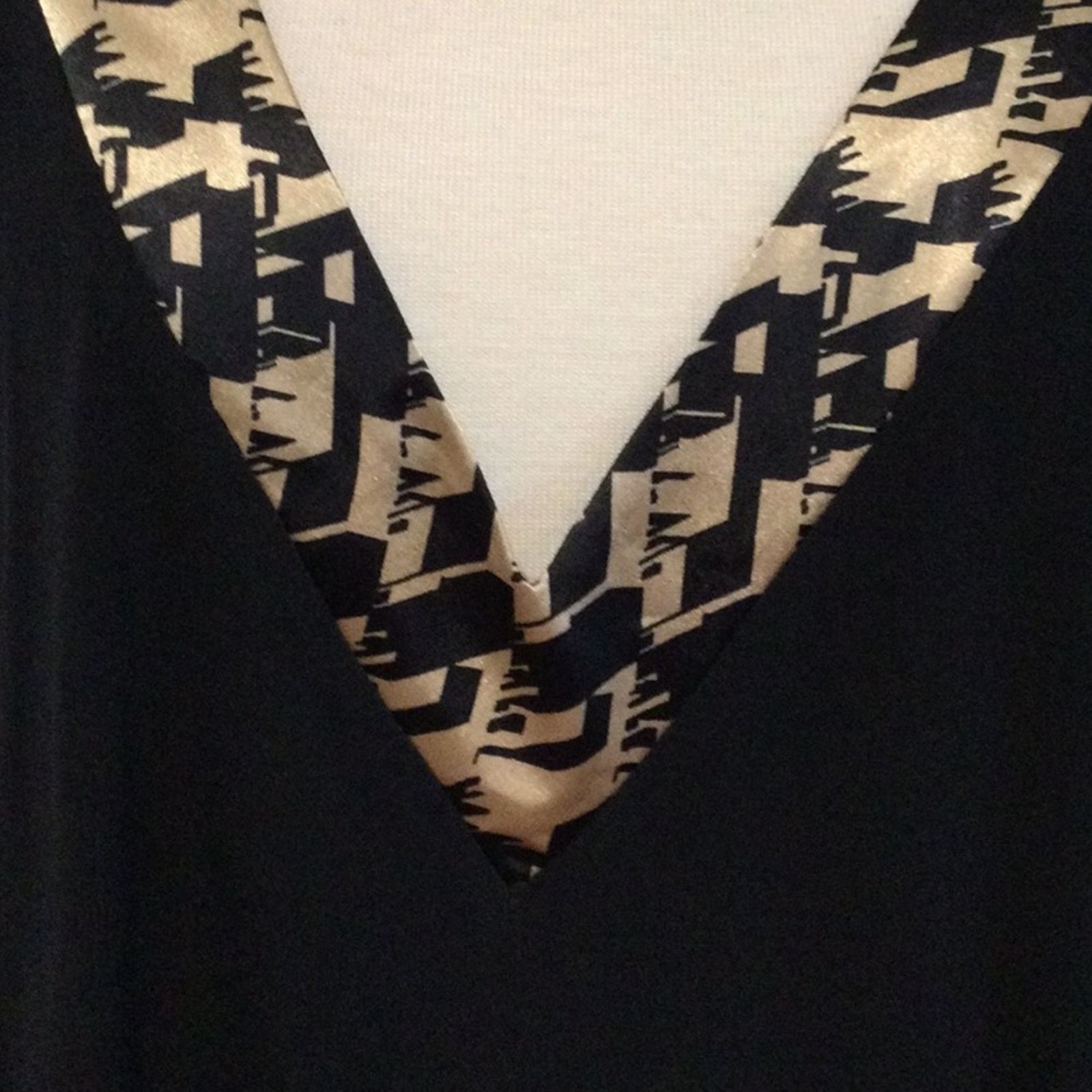 Other I.N. Studio Woman Black & Tan V-neck Pullover Blouse Size 1X Size XL / US 12-14 / IT 48-50 - 4 Thumbnail
