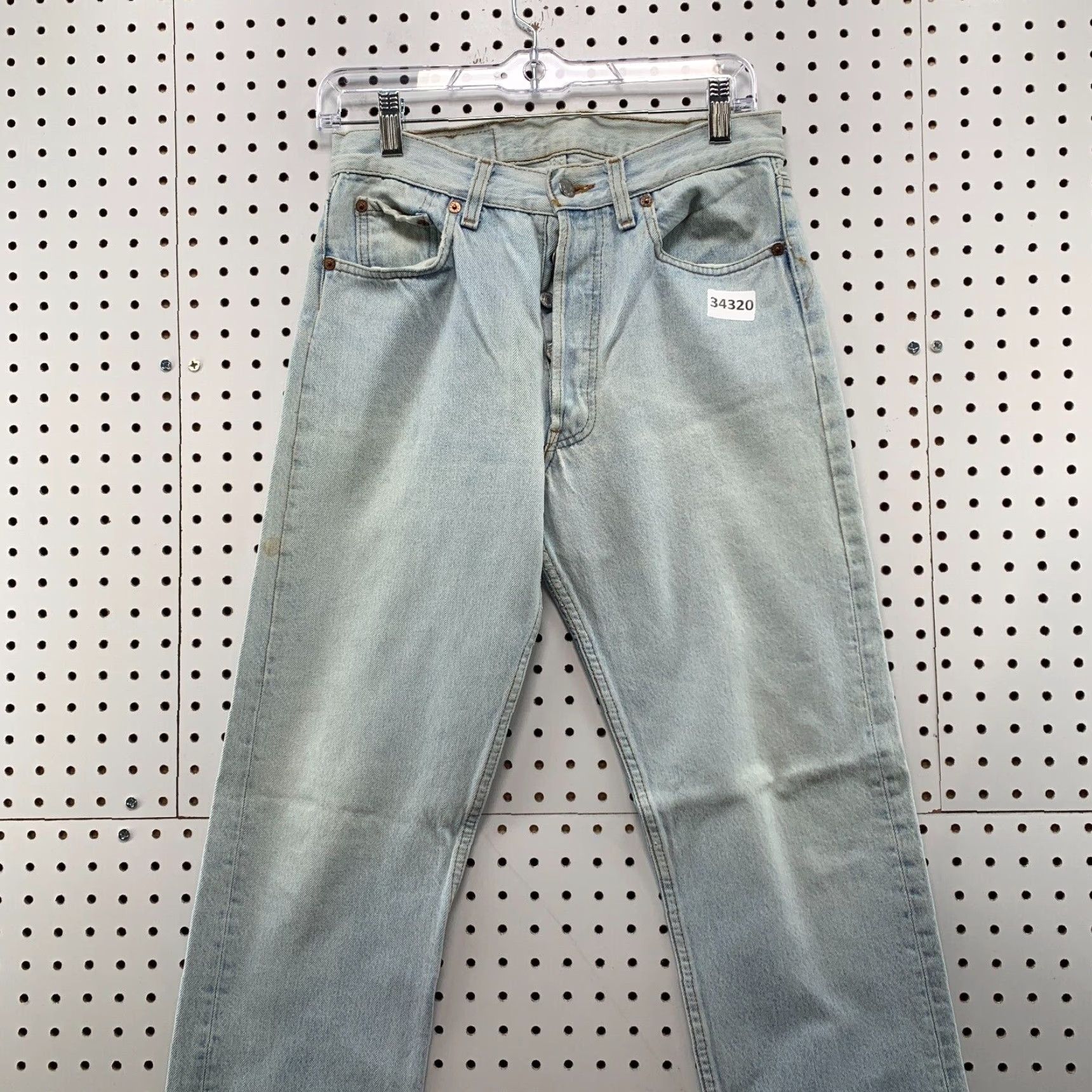 Levi's VINTAGE Levi's 501 Blue Denim Jeans Distressed Straight Fit 29x30 USA Mens Size US 29 - 4 Thumbnail