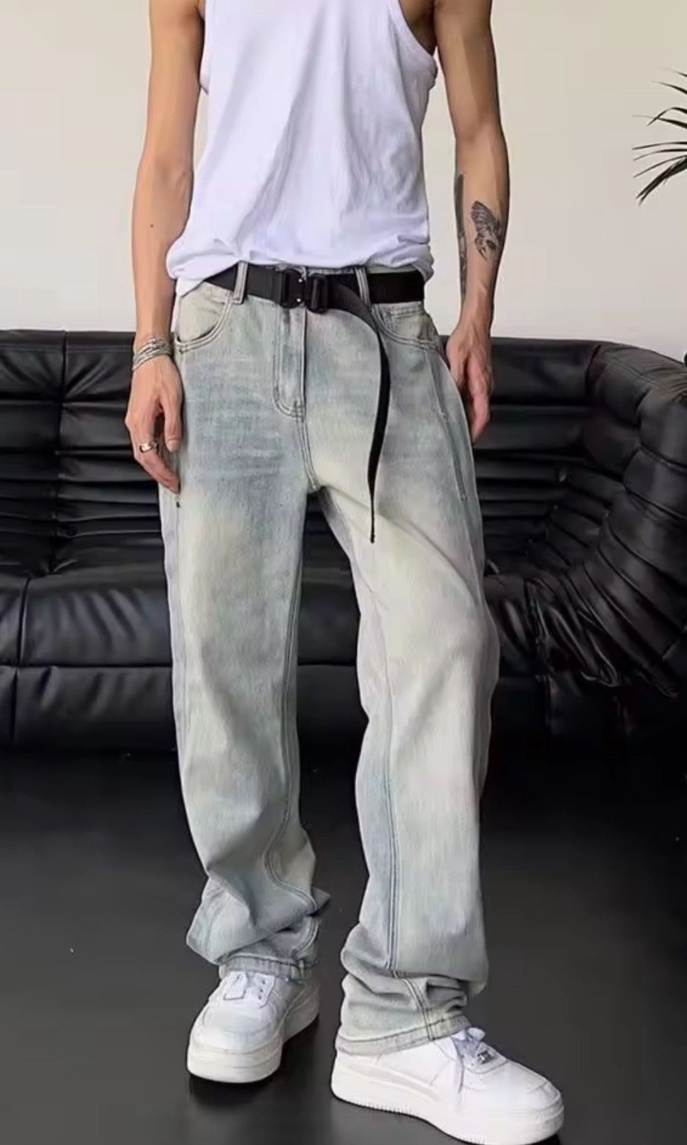 Vintage Straight Leg washed jeans Size US 34 / EU 50 - 1 Thumbnail