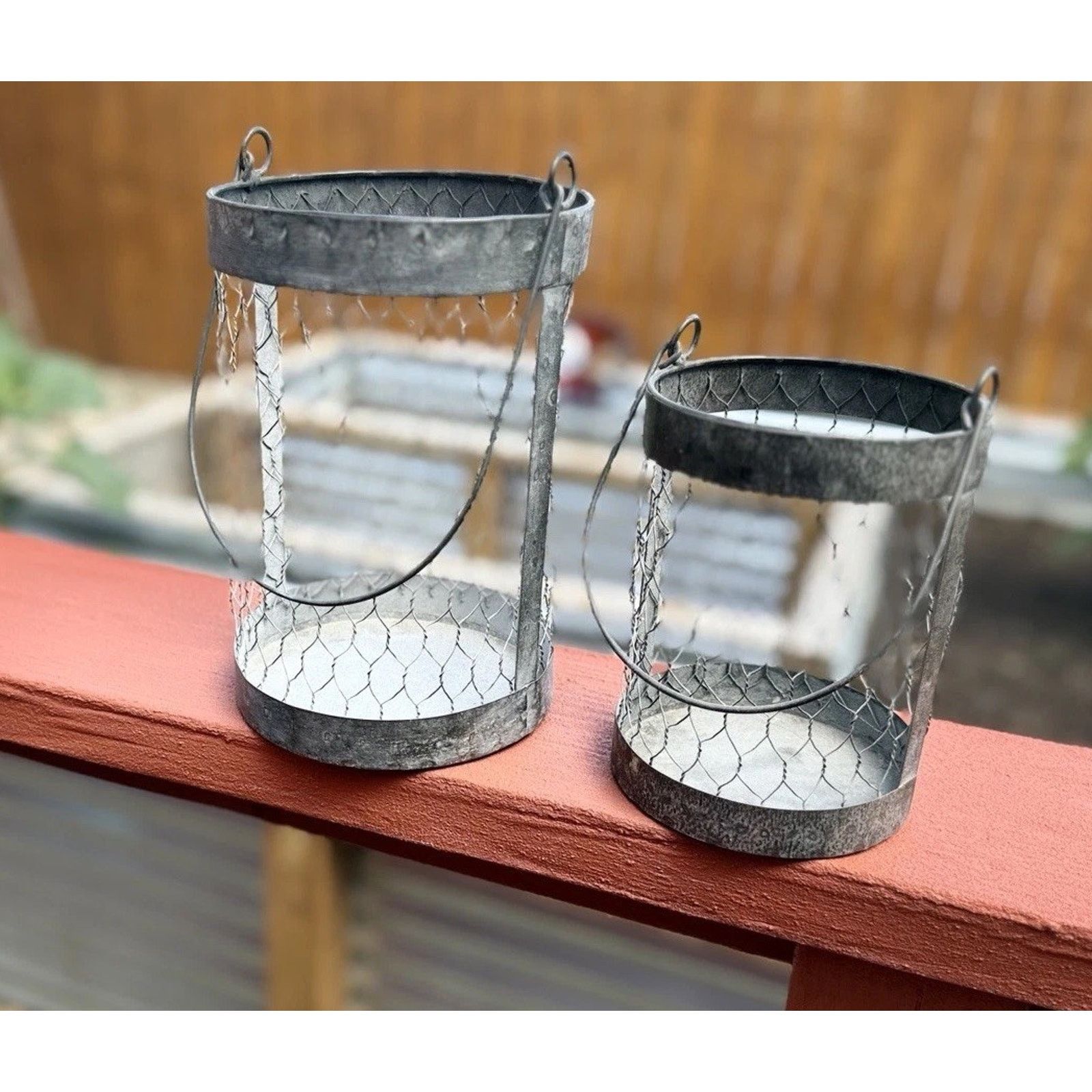 Other 8" & 6” Hanging Wire Baskets Lantern/Candle Holder NWOT Size ONE SIZE - 7 Thumbnail