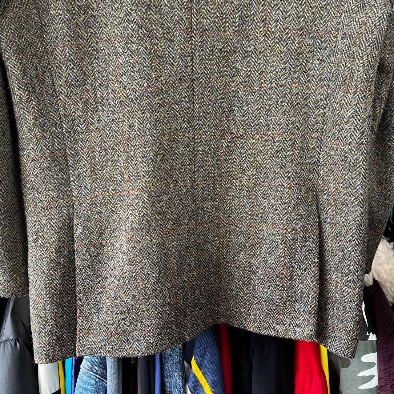 Harris Tweed Harris Tweed Herringbone Brown Wool Coat Blazer Jacket Size 42R - 10 Thumbnail