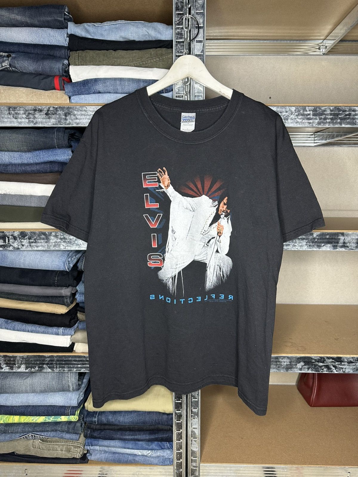 Gildan Vintage 2002 Elvis Presley Reflections Double Sided T-Shirt Size US L / EU 52-54 / 3 - 1 Thumbnail