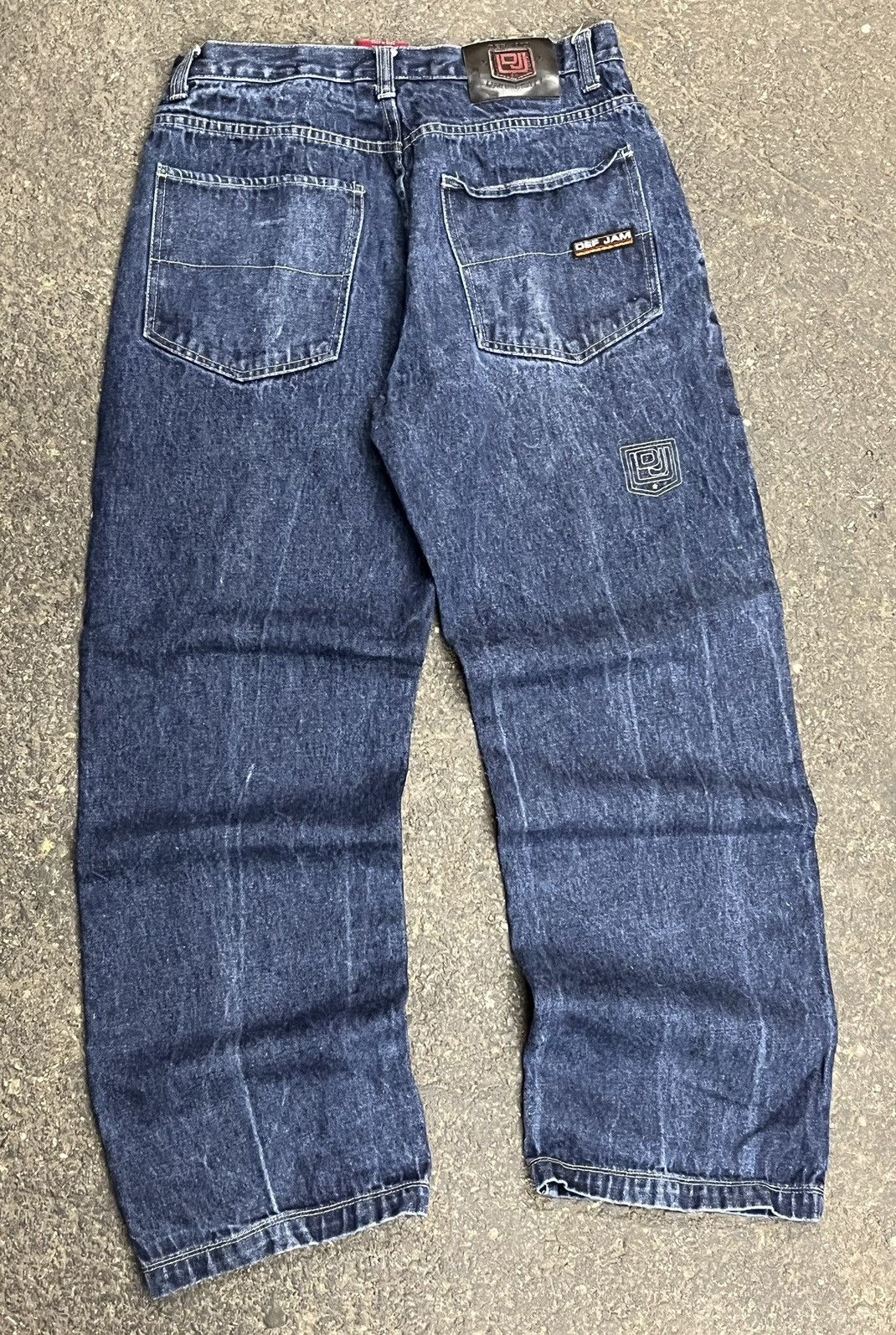 Vintage Y2k baggy fit embroidered def jam skater denim hype rare Size US 32 / EU 48 - 1 Thumbnail