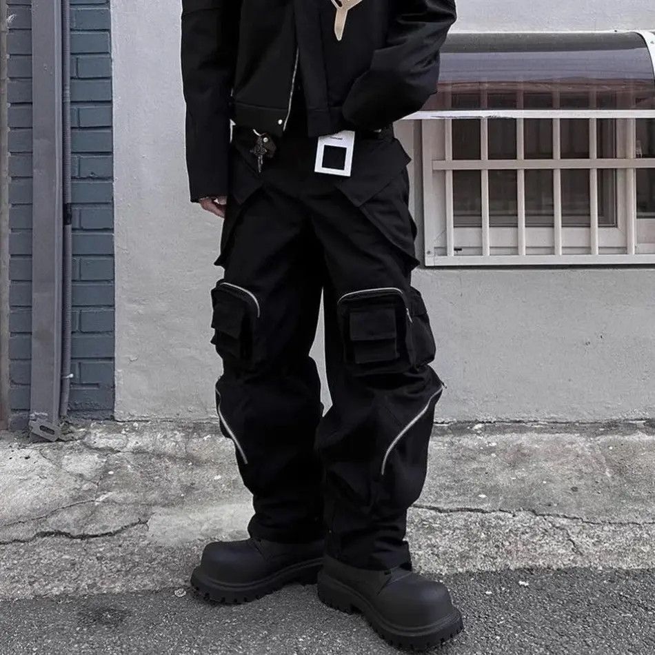 Japanese Brand × Vintage Wide Cargo Pants High Street with Poker Straight Baggy Y2K Size US 32 / EU 48 - 2 Thumbnail