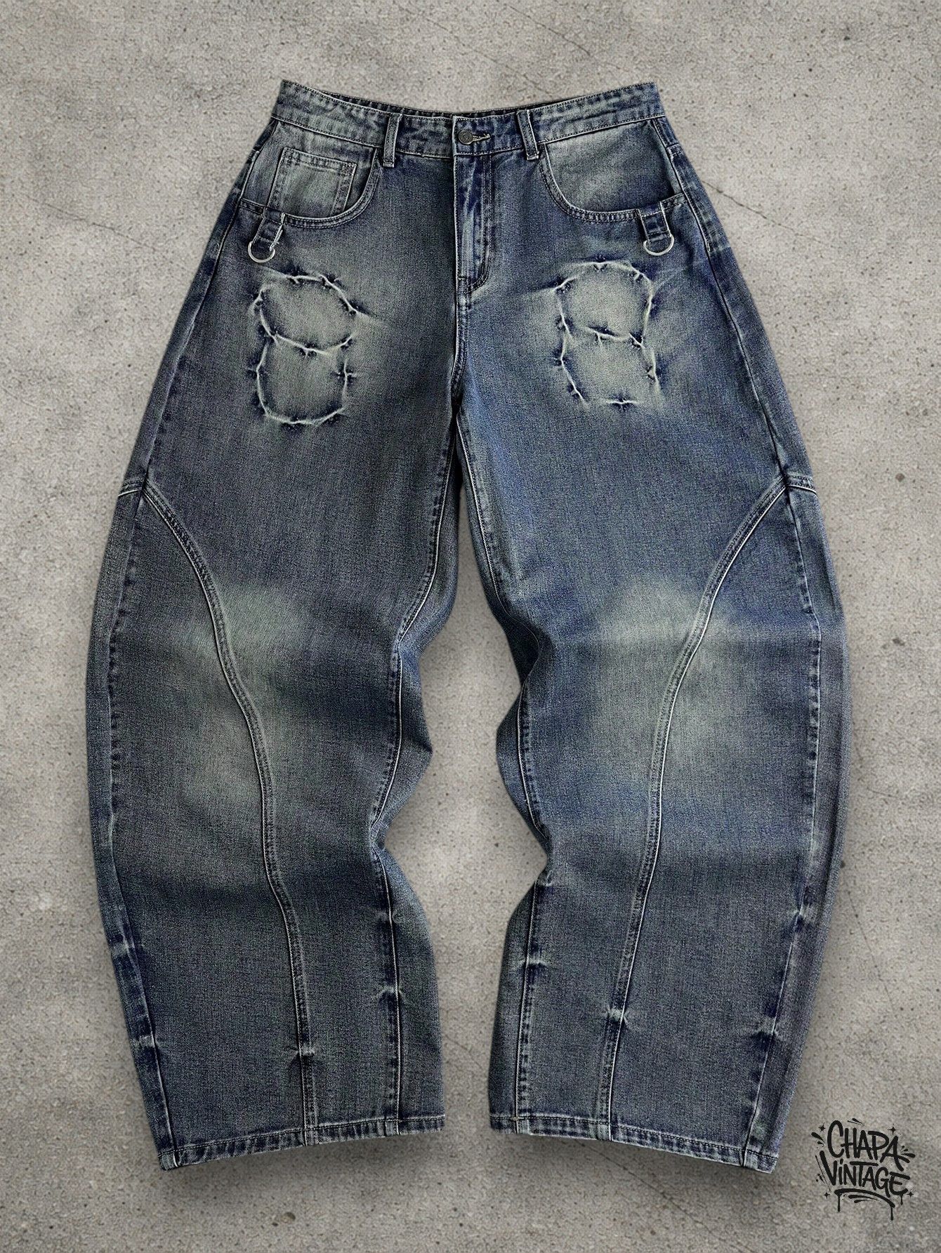 Japanese Brand Washed baggy jeans Size US 32 / EU 48 - 4 Thumbnail