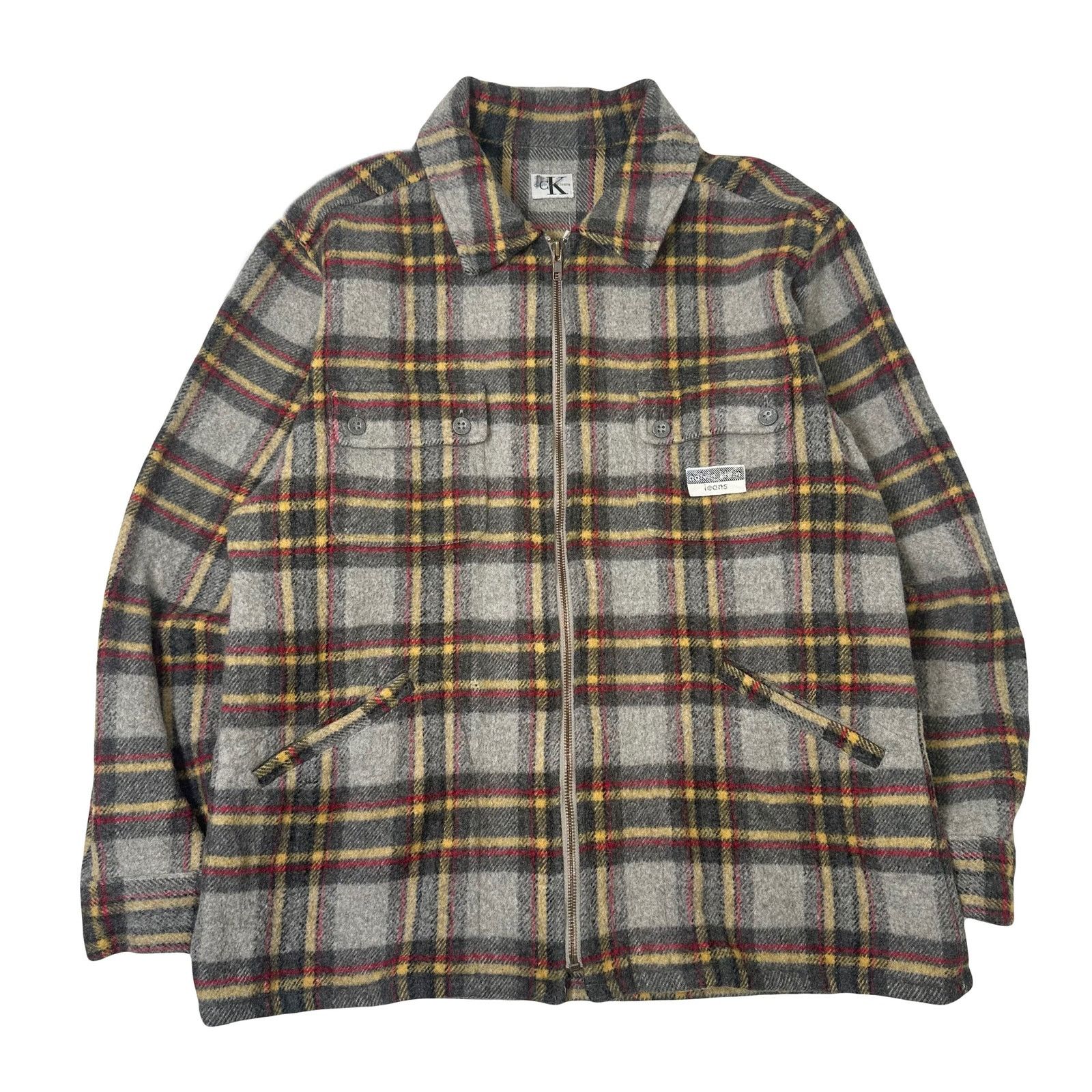 Calvin Klein Vintage Calvin Klein Jeans Plaid Full Zip Wool Jacket L Size US L / EU 52-54 / 3 - 1 Thumbnail