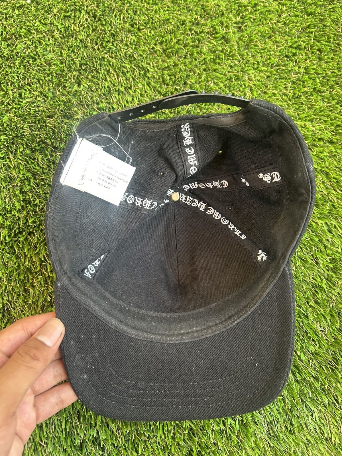 Chrome Hearts Chrome Hearts Black Waxed Denim Cross Hat Size ONE SIZE - 5 Thumbnail