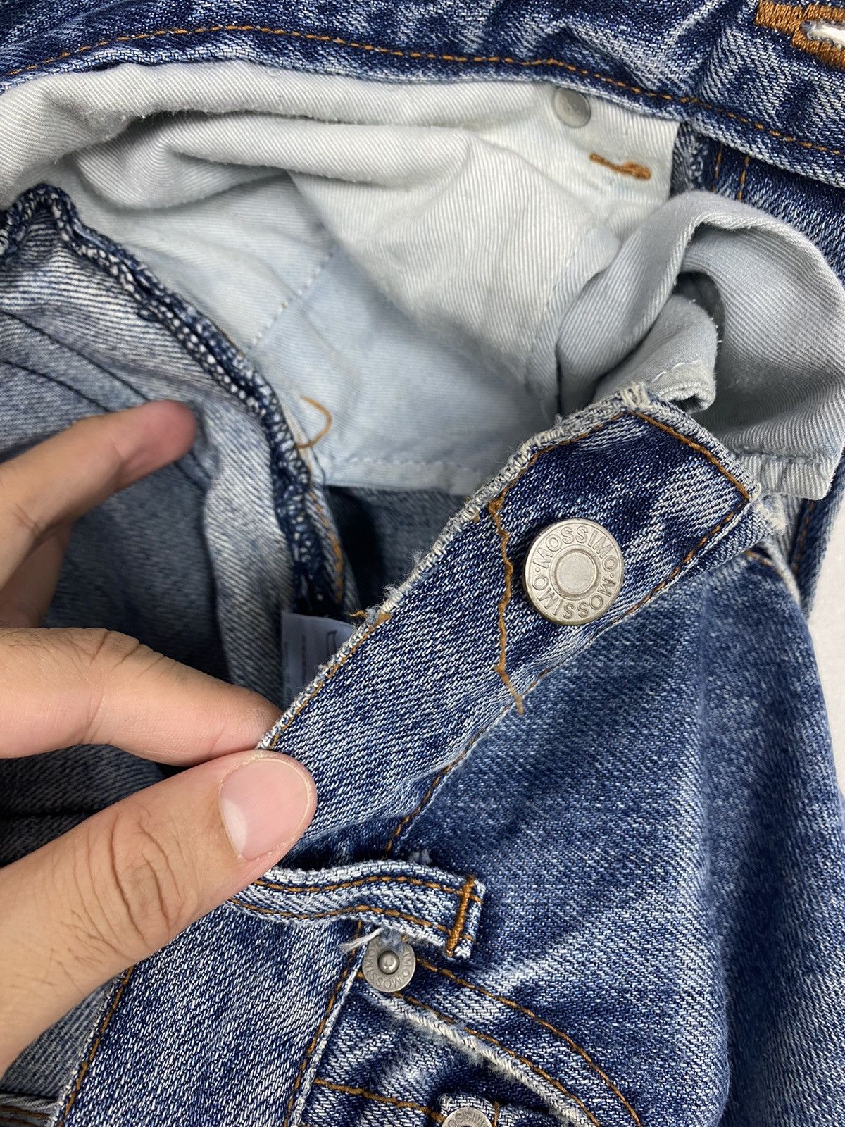 Mossimo Rare‼️ Mossimo Distressed Jeans Cross Logo Size US 31 - 15 Thumbnail
