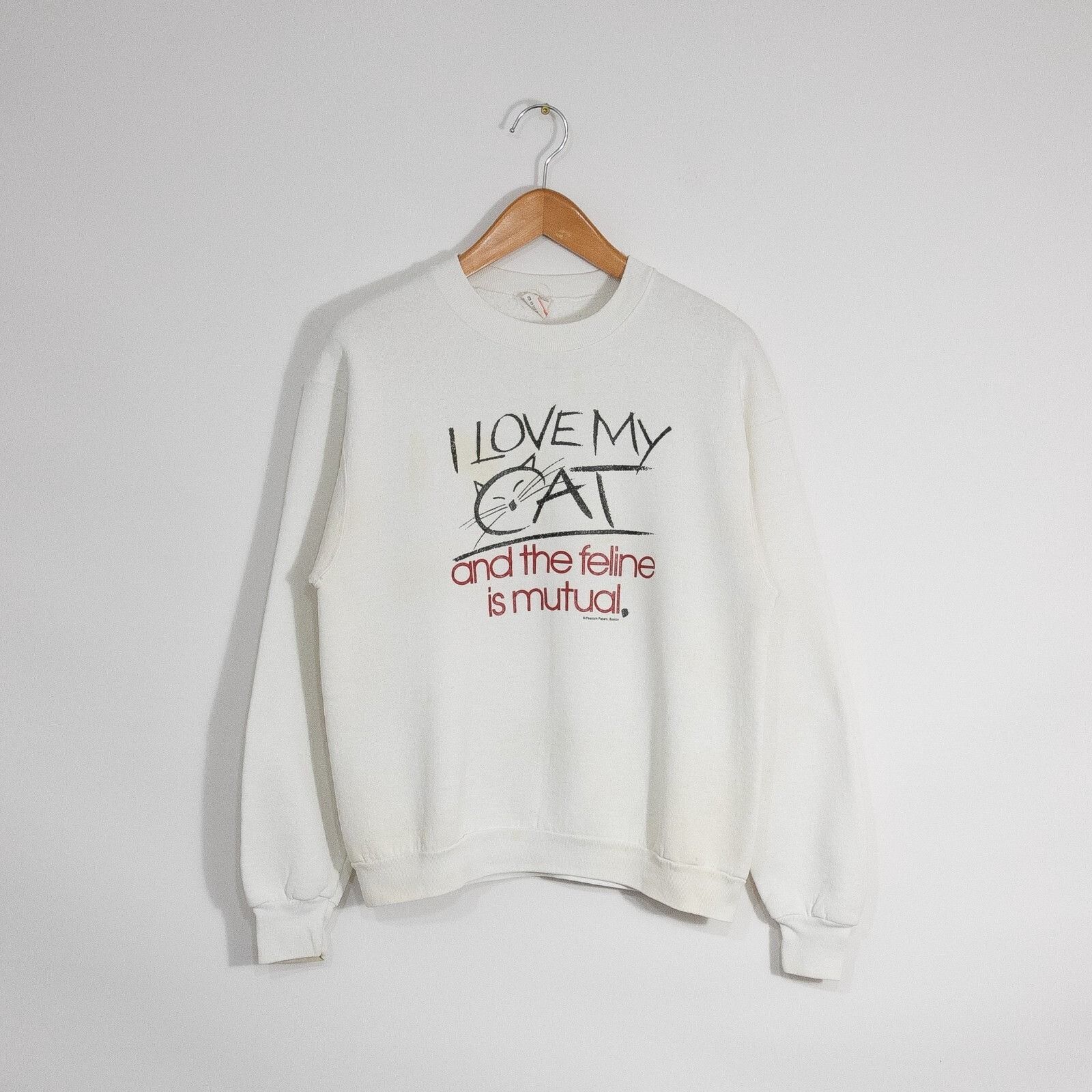 Vintage Vintage 90s Cat Sweatshirt Medium - Distressed Crewneck USA Size US M / EU 48-50 / 2 - 1 Thumbnail