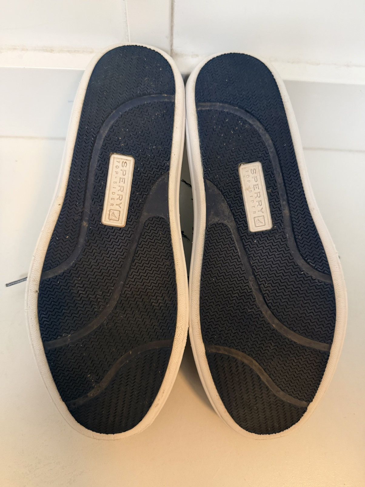 Sperry Sperry Top Sider Navy Leather Two Eye Boat Shoe Loafers Size US 8 / EU 41 - 6 Thumbnail