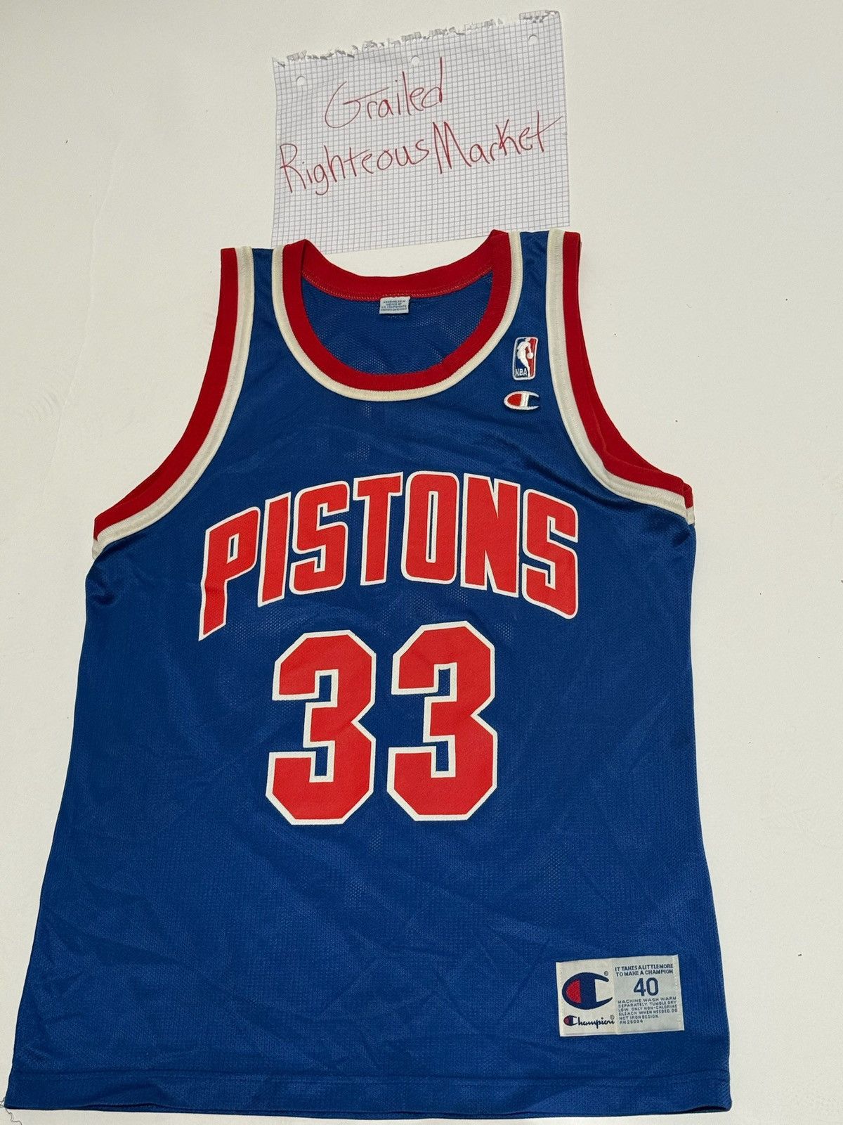 Champion Vintage 90s Grant Hill Pistons Jersey Size US M / EU 48-50 / 2 - 1 Thumbnail