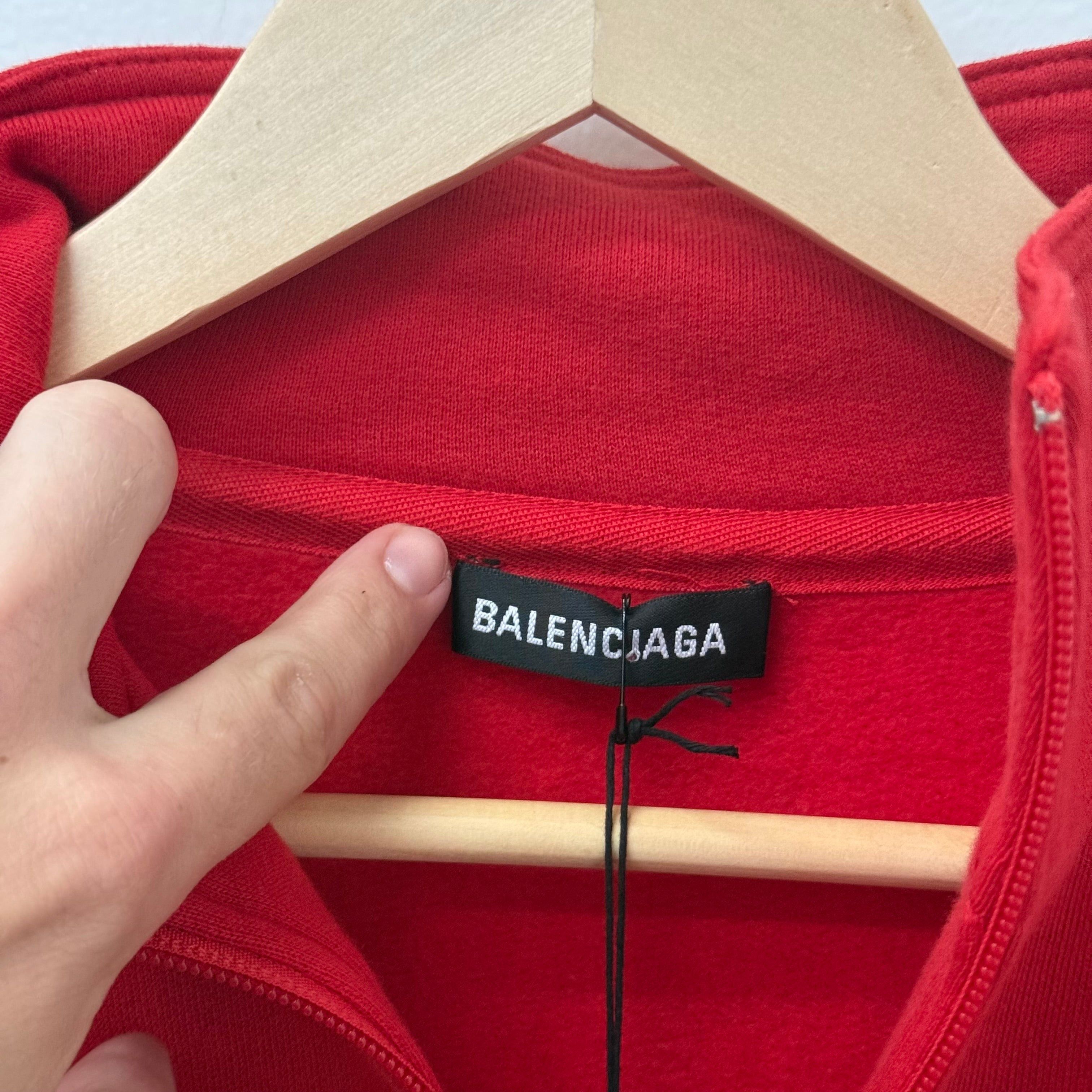 Balenciaga Balenciaga Red Rive BB Quarterzip Sweatshirt - Size S Size US S / EU 44-46 / 1 - 4 Thumbnail