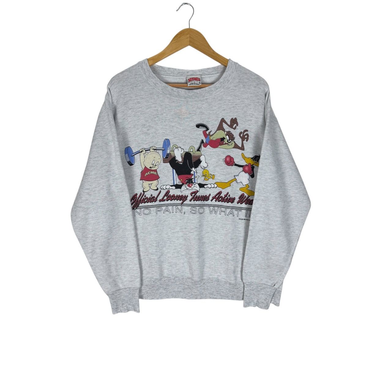 Warner Bros ☀️90s WARNER BROS NO PAIN CARTOON SWEATSHIRT Size US M / EU 48-50 / 2 - 1 Thumbnail
