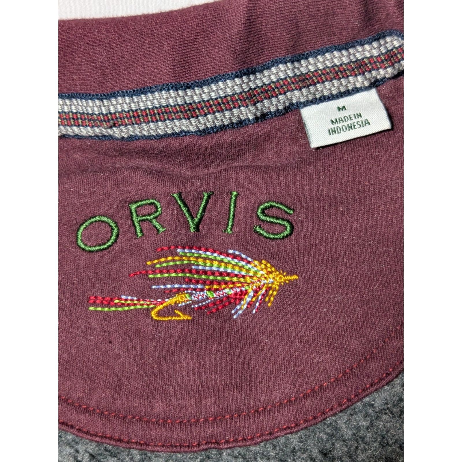 Orvis ORVIS Men Medium Gray Cotton Blend 1/4 Zip Signature Fleece Lined Sweatshirt Size US M / EU 48-50 / 2 - 6 Thumbnail