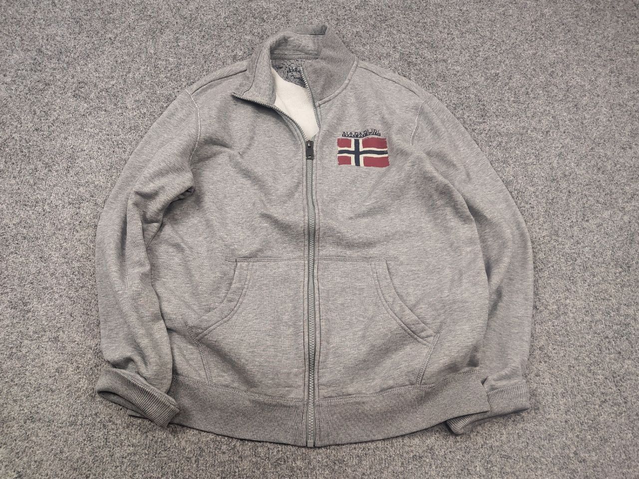 Napapijri Napapijri Balys Full Gray Logo Zip Pullover Sweatshirt Size US M / EU 48-50 / 2 - 4 Thumbnail