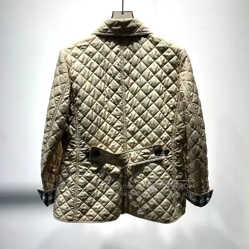 Burberry Burberry Quilted Cotton Jacket in Khaki. Size L / US 10 / IT 46 - 2 Thumbnail