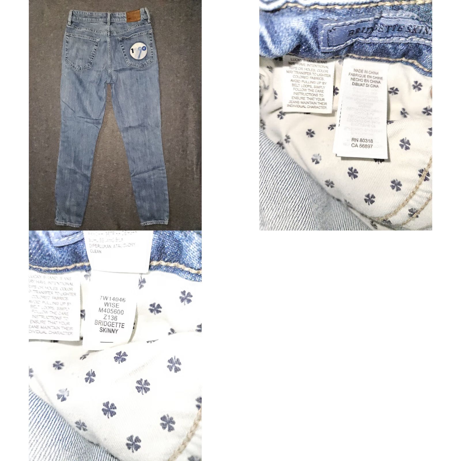 Lucky Brand Lucky Brand Bridgette Skinny Jeans Women's 4 Regular High Rise Blue Embroidered Denim Jeans 90s City Preppy Girls/Womens Size 27" / US 4 / IT 40 - 8 Thumbnail