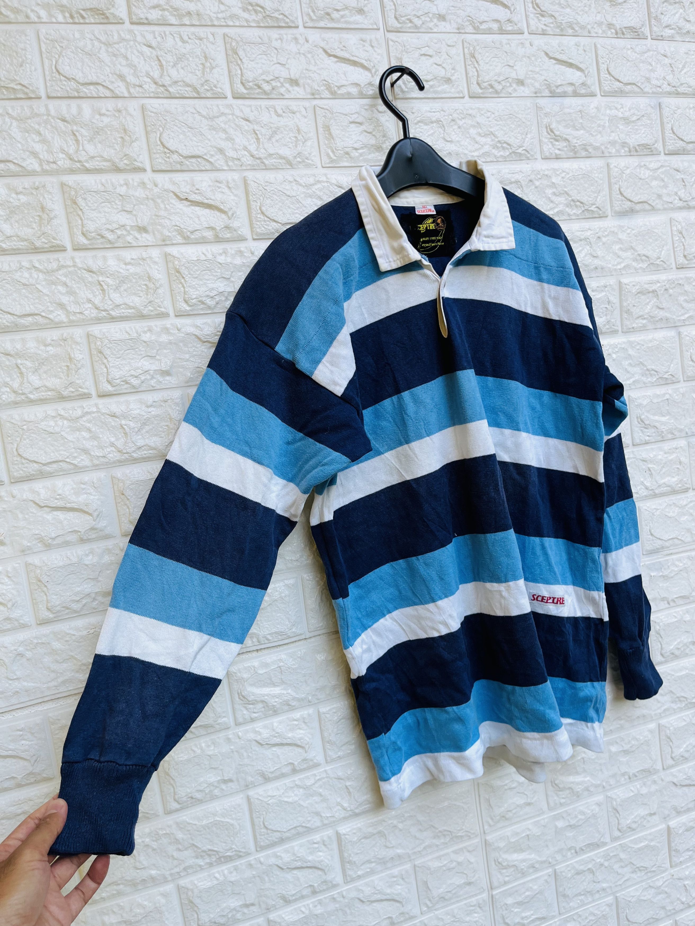 Japanese Brand × Vintage Vintage Sceptre Rugby Football Sport Stripes Long Sleeve Size US M / EU 48-50 / 2 - 4 Thumbnail