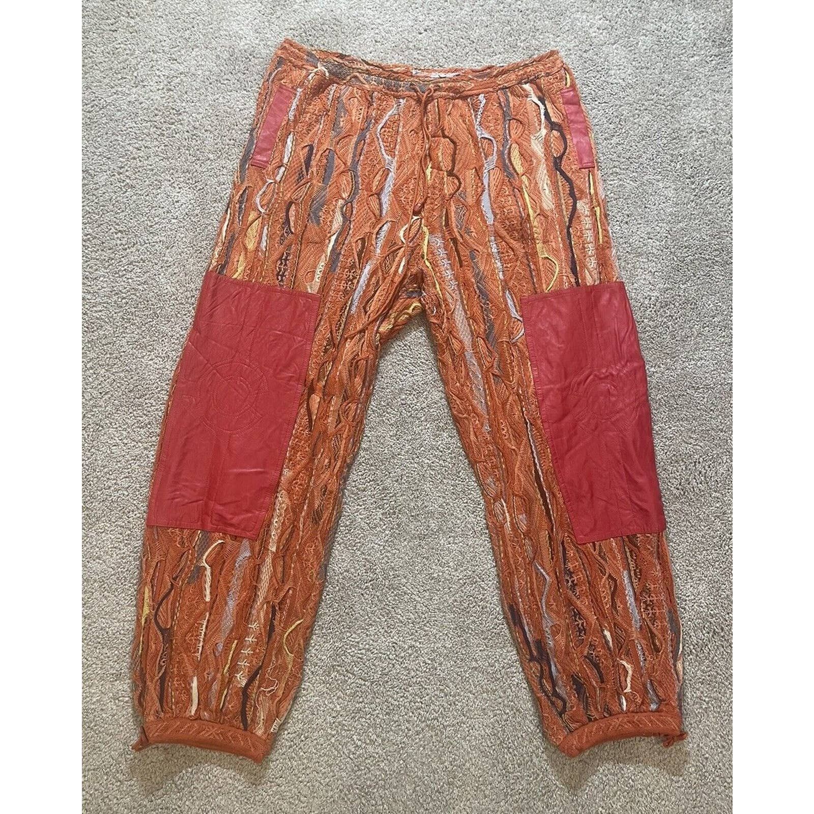 image of Vintage Coogi Knit Sweater Track Pants Leather Trim 4Xl, Men's (Size 38)