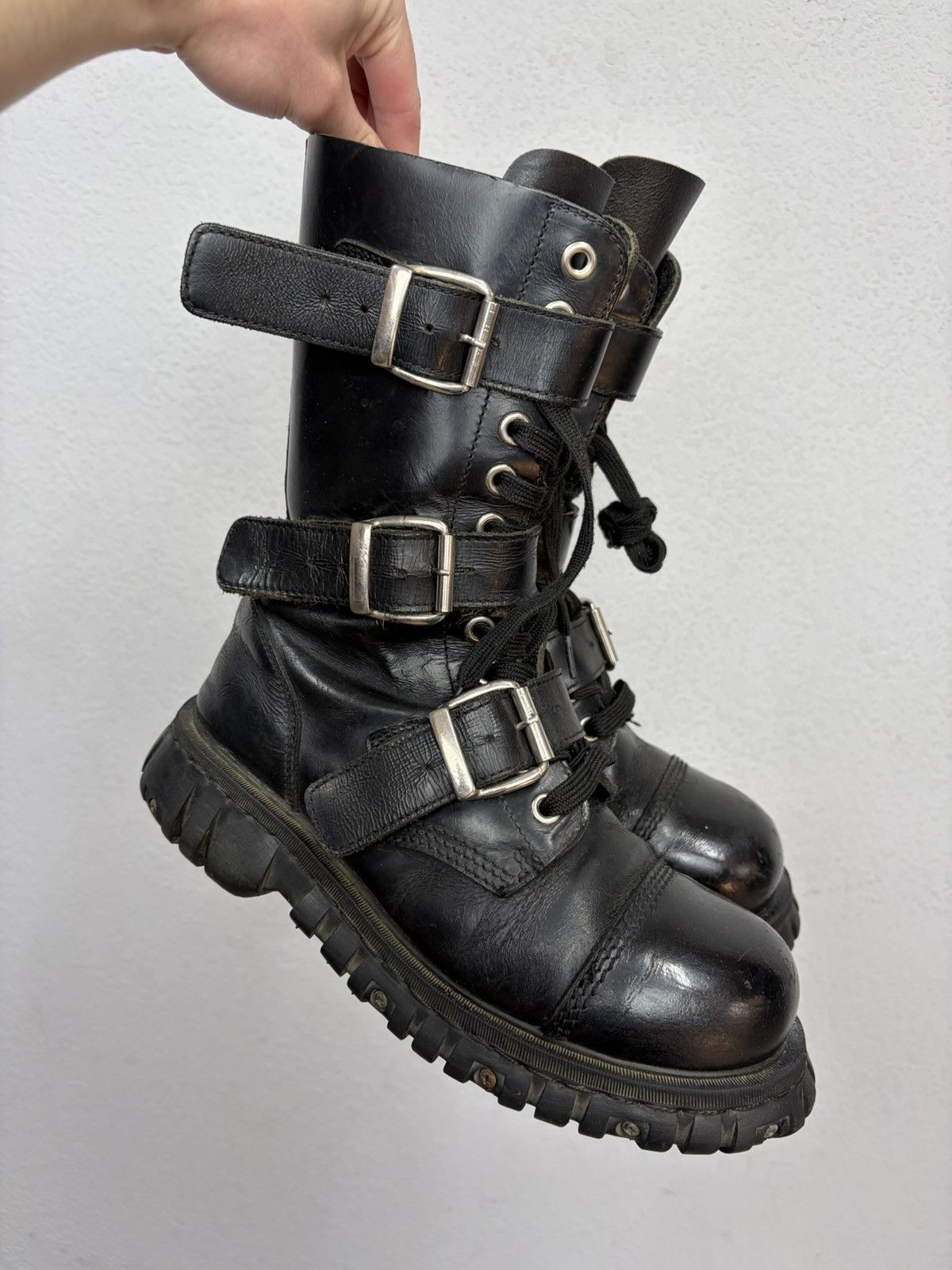 Undercover Vintage Y2K Guidi CCP Style Distressed Leather Biker Boots Size US 10 / EU 43 - 13 Thumbnail