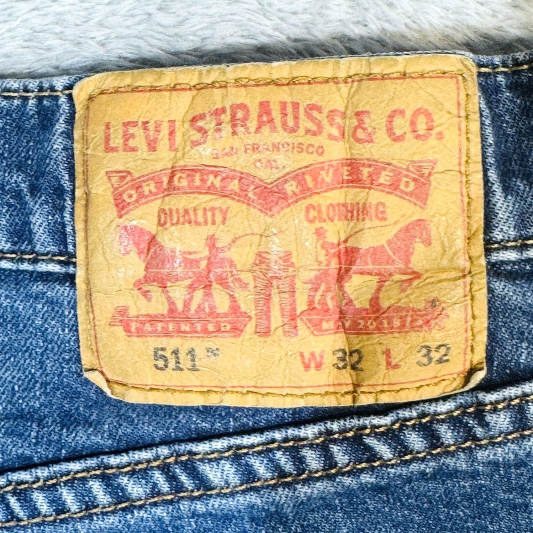 Levi's Levi's 511 Jeans Mens 32x32 Blue Medium Wash Slim Tapered Stretch Denim Zip Fly Size US 32 / EU 48 - 7 Thumbnail