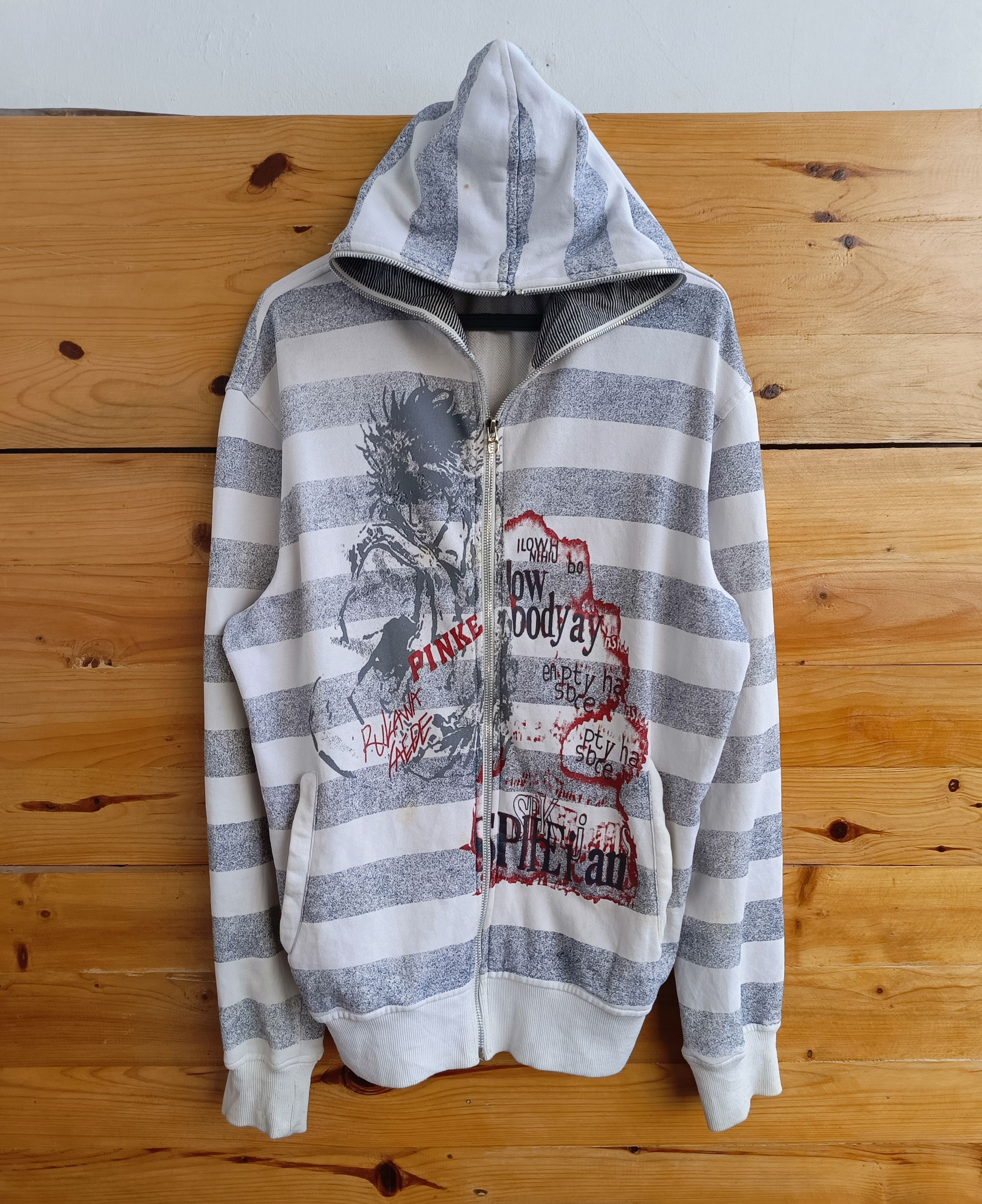 20471120 Y2K Striped hoodie Anime Size US L / EU 52-54 / 3 - 1 Thumbnail