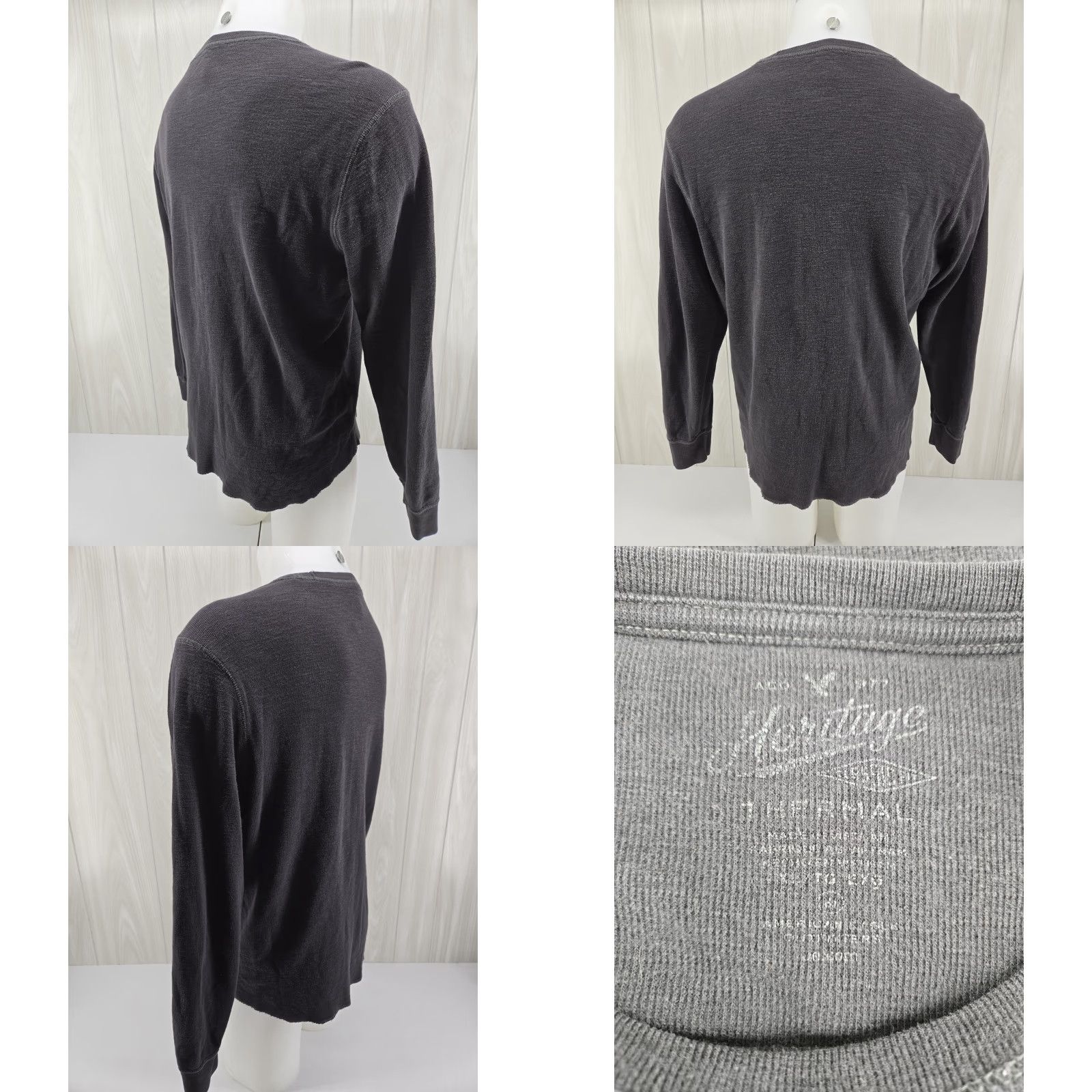 Vintage VINTAGE American Eagle Vintage Fit Shirt Graphic Print Dark Gray Long Sleeve XL Men Shirt Thermal Embroidered 2XL Size US XL / EU 56 / 4 - 8 Thumbnail