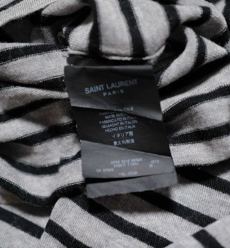 Saint Laurent Paris Saint Laurent Paris Black-gray striped nine-point sleeve M Size S / US 4 / IT 40 - 4 Thumbnail