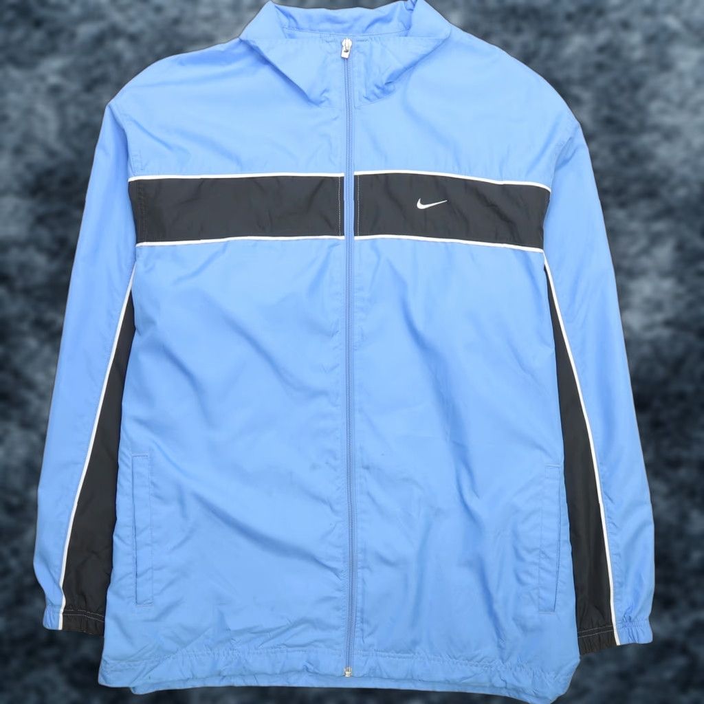 VINTAGE Nike Windbreaker Jacket Men Large Blue Nike Windbreaker Jacket Size L Regular Fit Nylon 90s Style