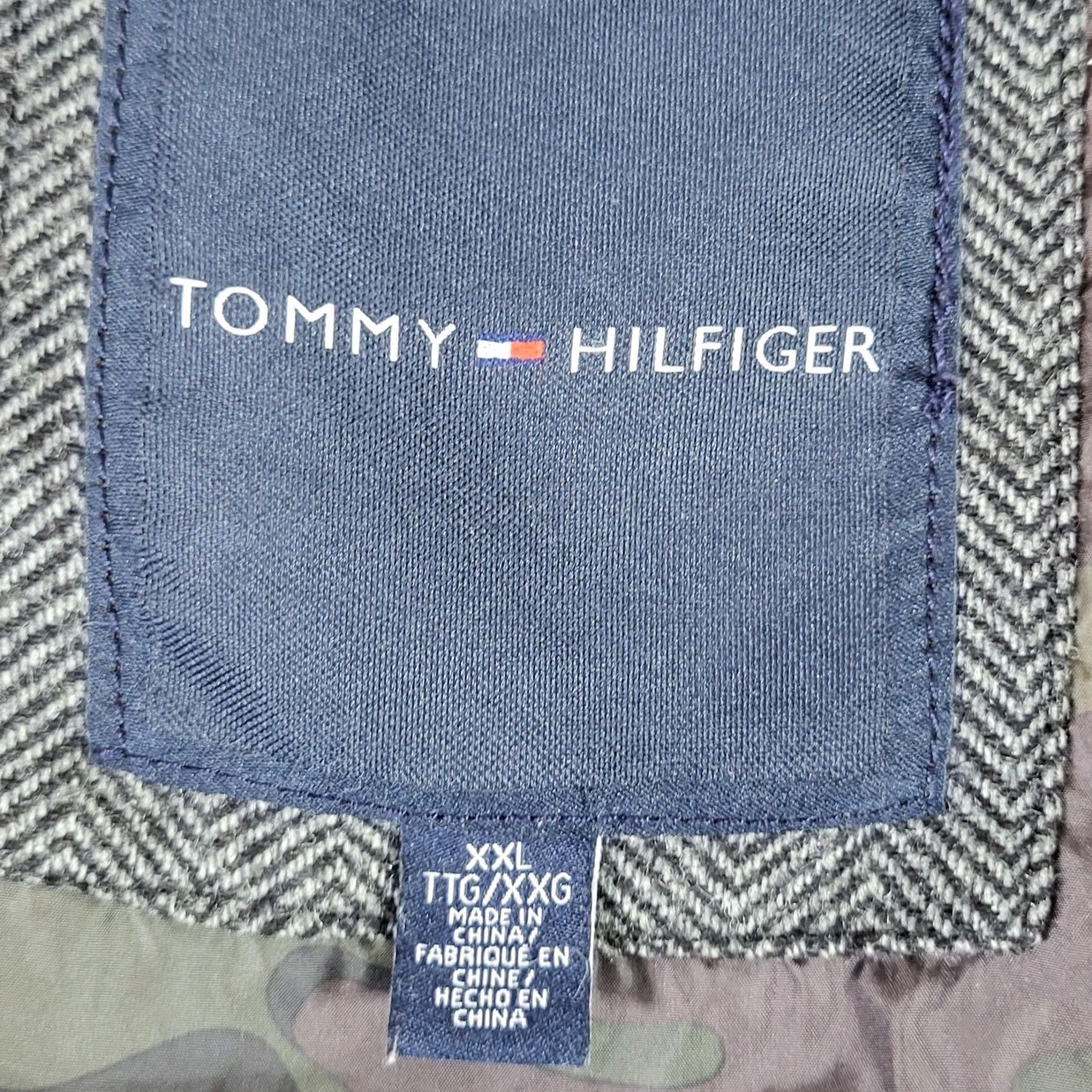 Tommy Hilfiger Tommy Hilfiger Jacket Mens XXl Herringbone Hooded Grey Black Cotton Blend Size US XXL / EU 58 / 5 - 5 Thumbnail