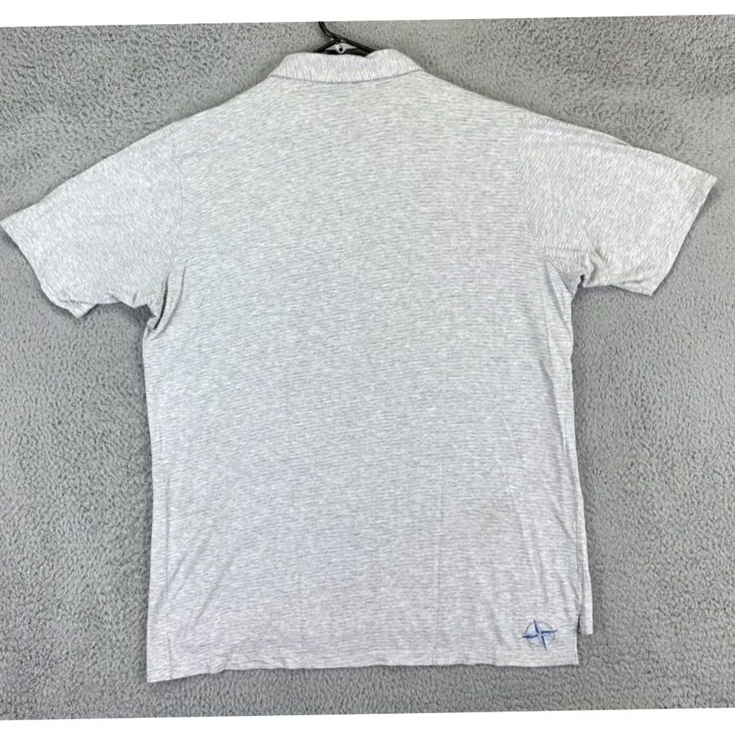 Vintage B. Draddy Shirt Polo Mens Large Grey Striped Pima Cotton Golf Rugby breathable Lightweight Short Sleeve Shirt Mens Size US L / EU 52-54 / 3 - 2 Thumbnail