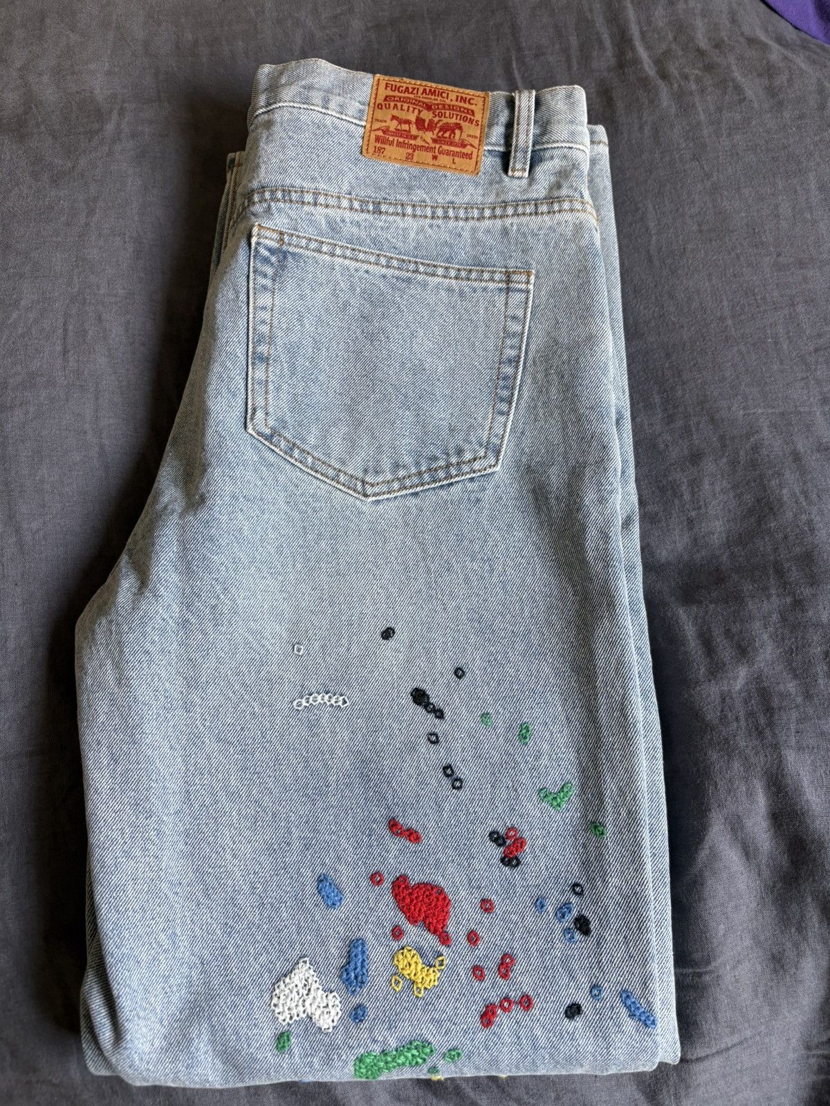 Fugazi FUGAZI CHAIN SPLATTER JEANS LIGHT WASHED Size US 34 / EU 50 - 2 Thumbnail