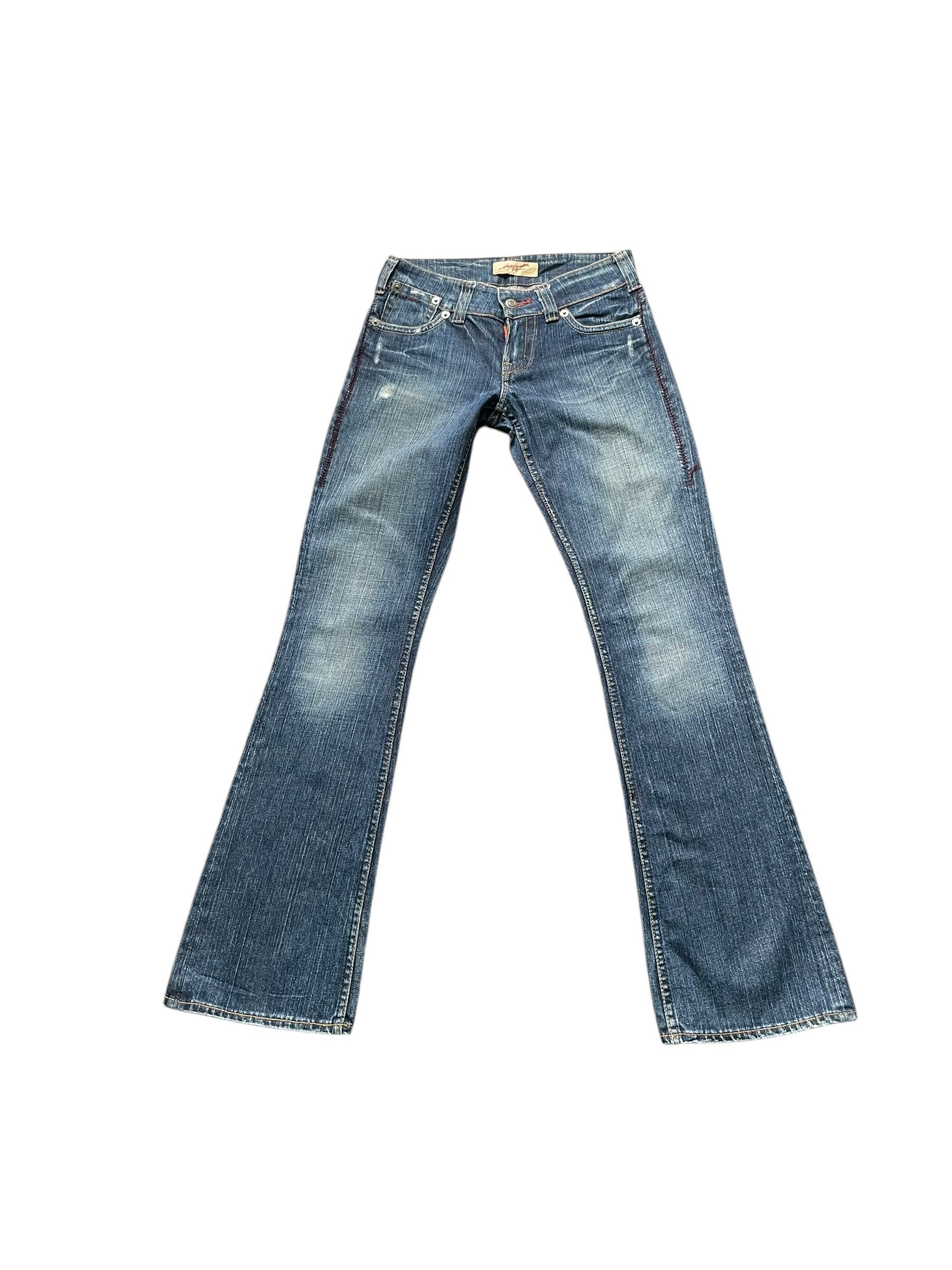 Japanese Brand Flare Honey Suckle Rose Distresed Denim Size 28" / US 6 / IT 42 - 1 Thumbnail