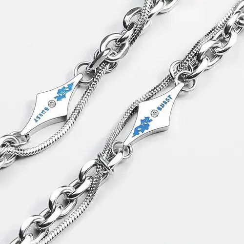 Jewelry Double Layer Titanium Steel Link Chain Bracelet for Men Size ONE SIZE - 2 Thumbnail