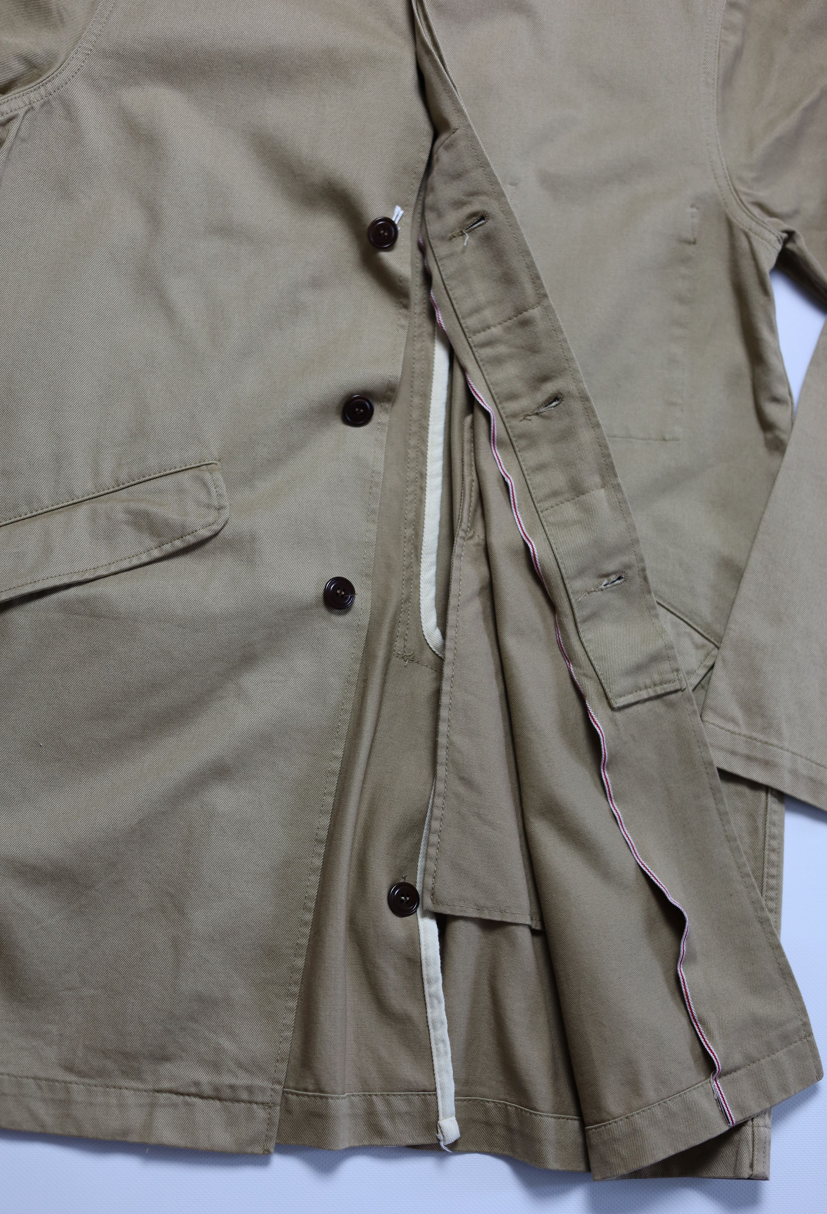 C.O.F. Studio Men's C.O.F Studio Biege Moleskin Cotton Coat Size M Size US M / EU 48-50 / 2 - 6 Thumbnail