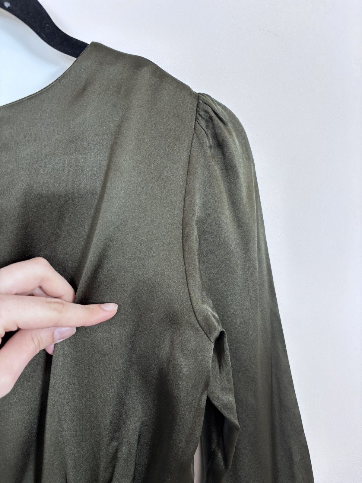 Burberry Burberry London Women’s Khaki Long Sleeve Blouse Top Size XS / US 0-2 / IT 36-38 - 23 Thumbnail
