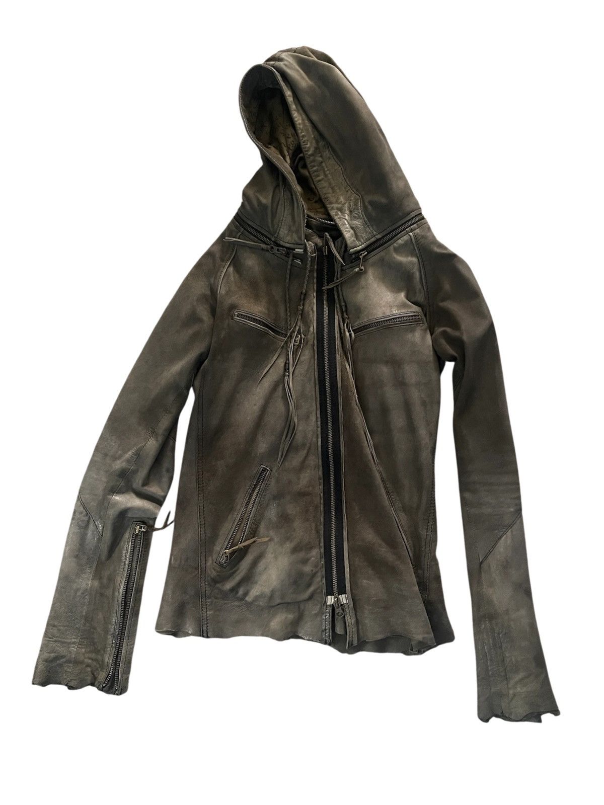 14th Addiction sheepskin tassels zip up hoodie