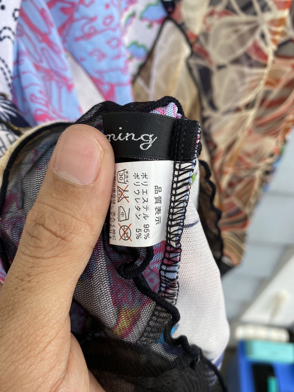 Japanese Brand Her Charming Multicolor Pattern Mesh Top Size M / US 6-8 / IT 42-44 - 14 Thumbnail