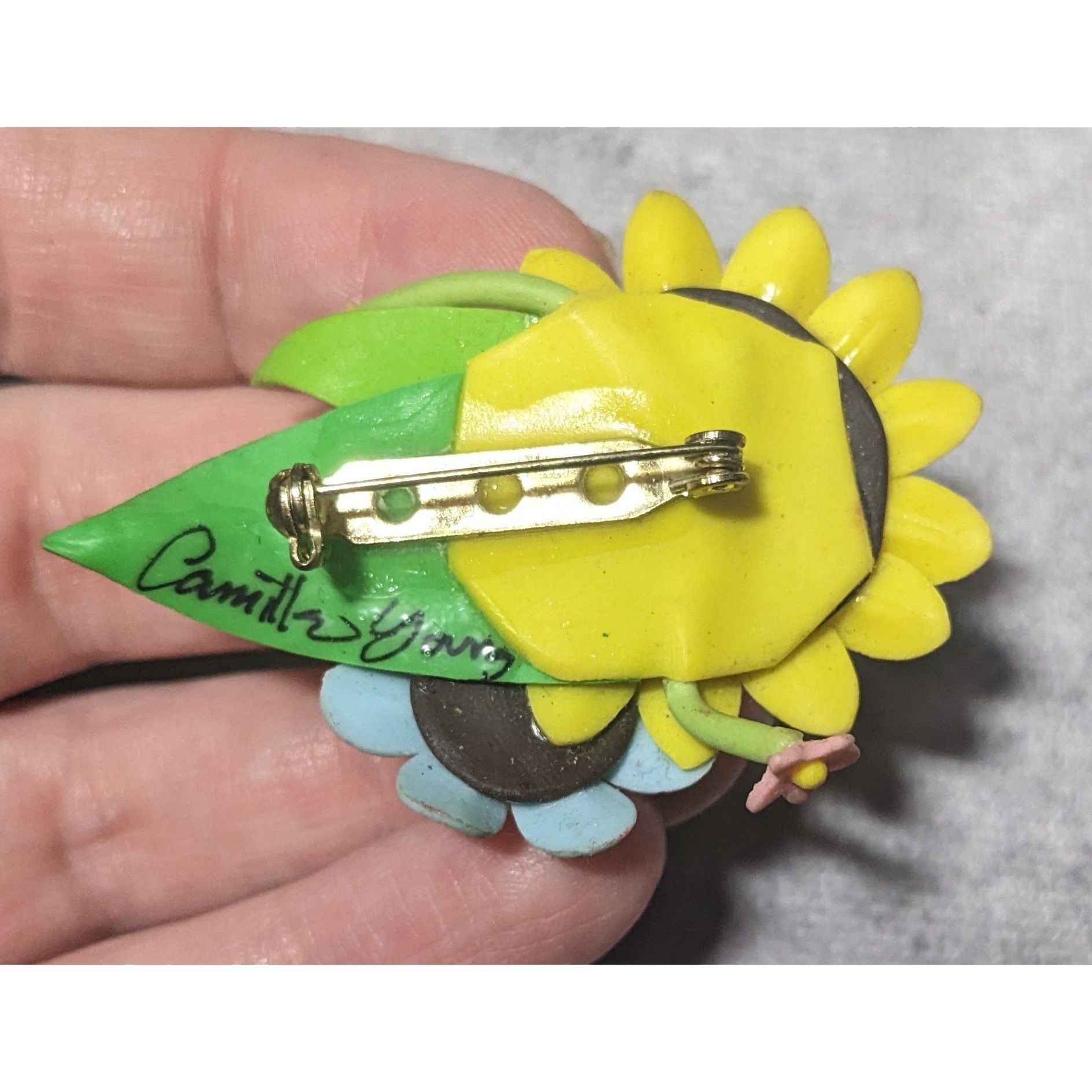 Other Cottagecore Retro Floral Handmade Signed Brooch Size ONE SIZE - 6 Thumbnail